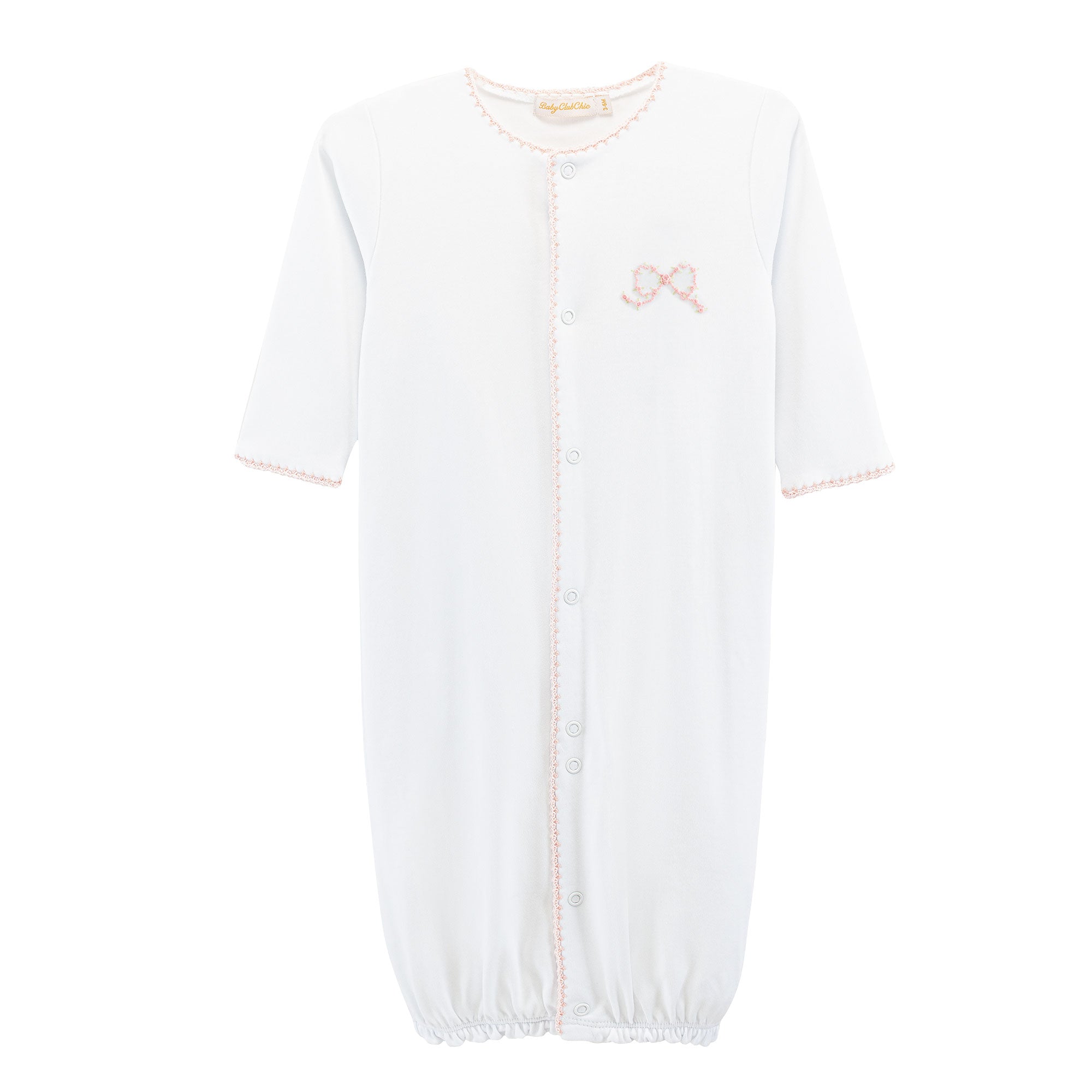 Baby Club Chic Pretty Bows Converter Gown with Crochet Trim