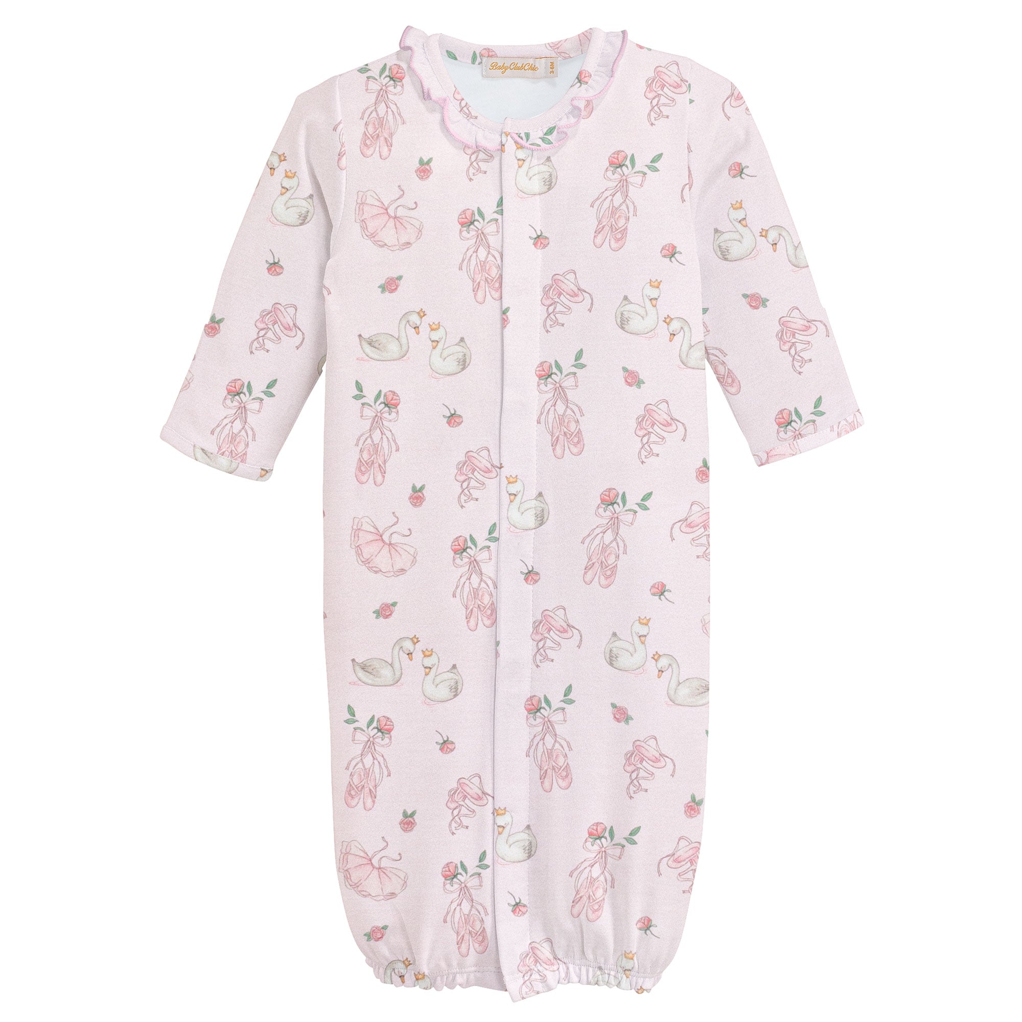 Baby Club Chic Twinkle Toes Printed Converter Gown with Ruffle