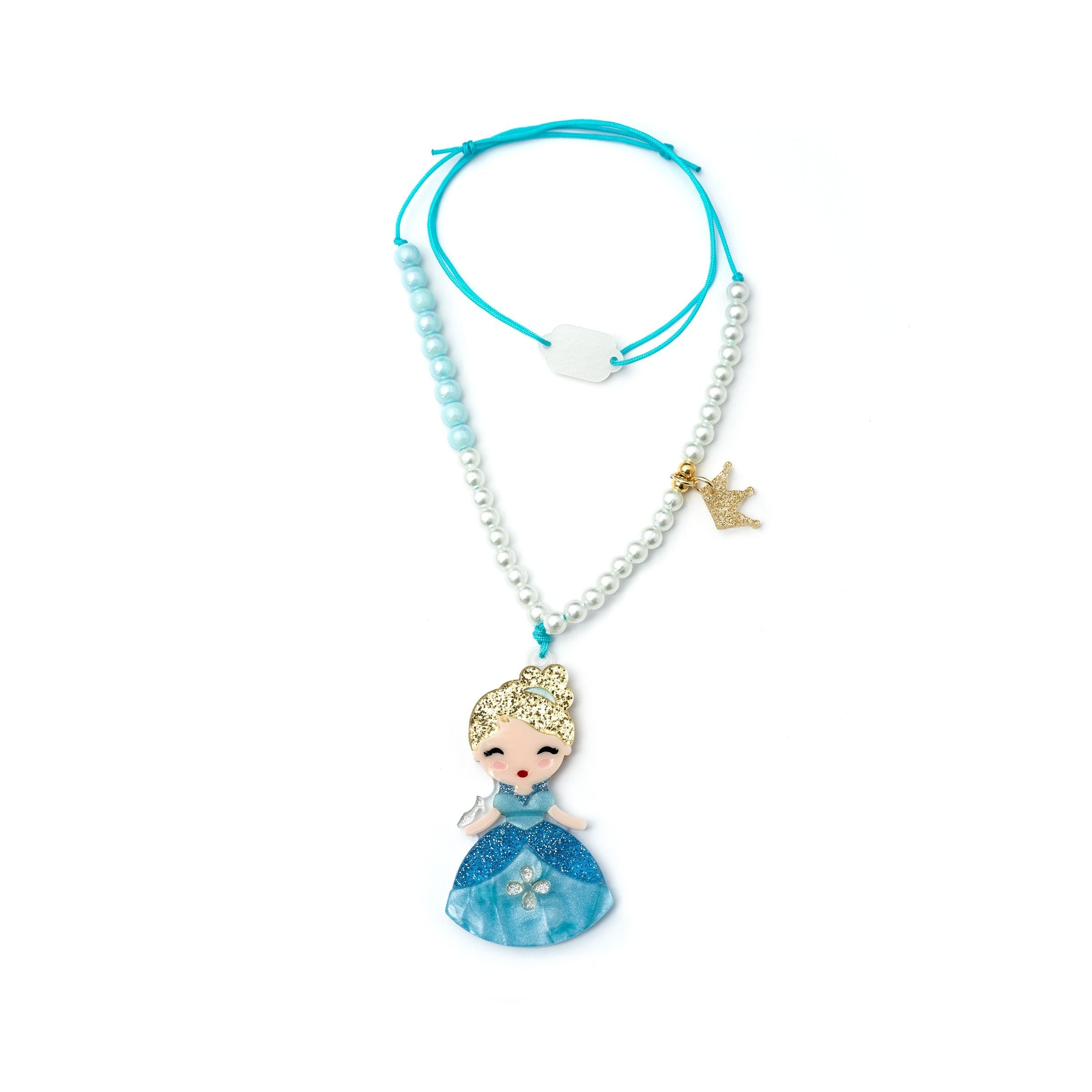 Lilies & Roses Cute Doll Blue Dress Beads Necklace