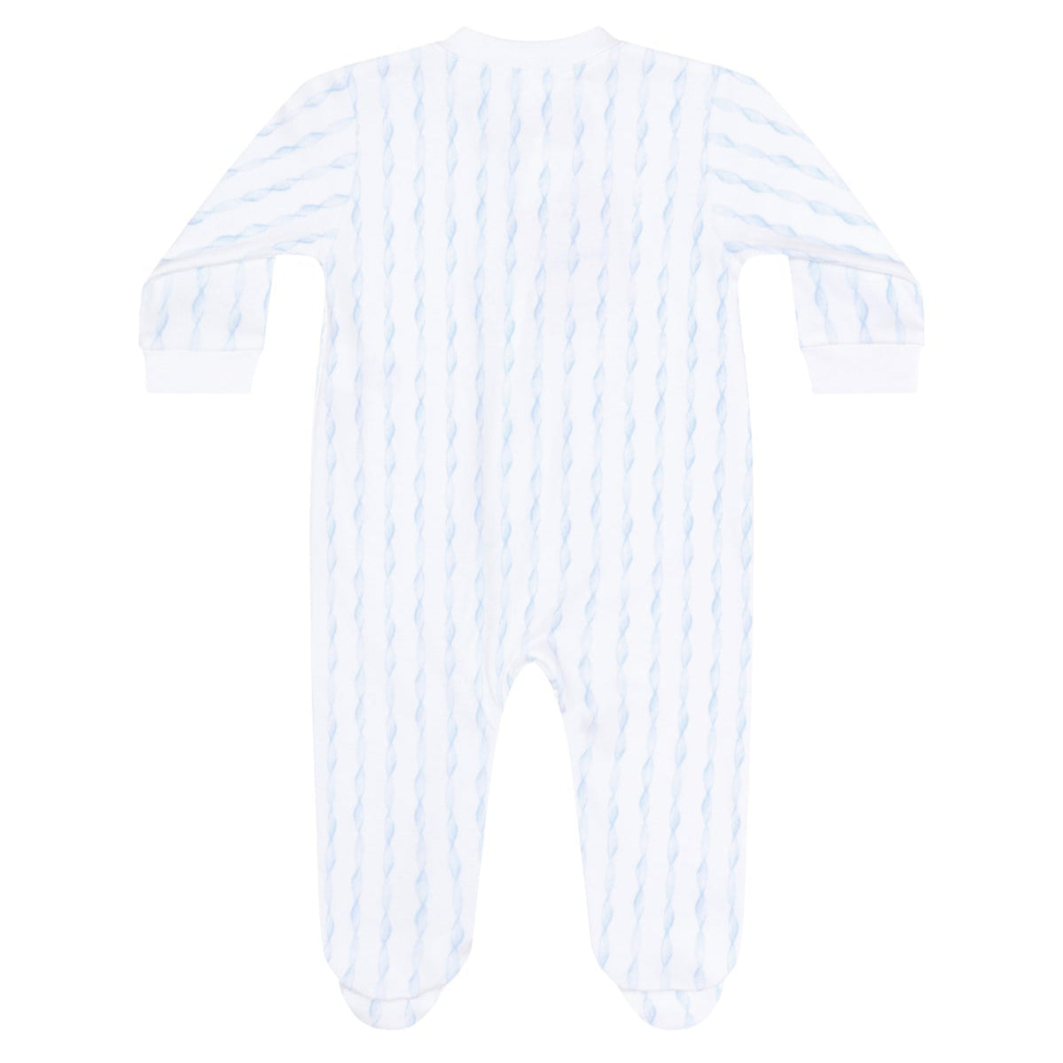 Nella Pima Blue Twirls Zipper Footie