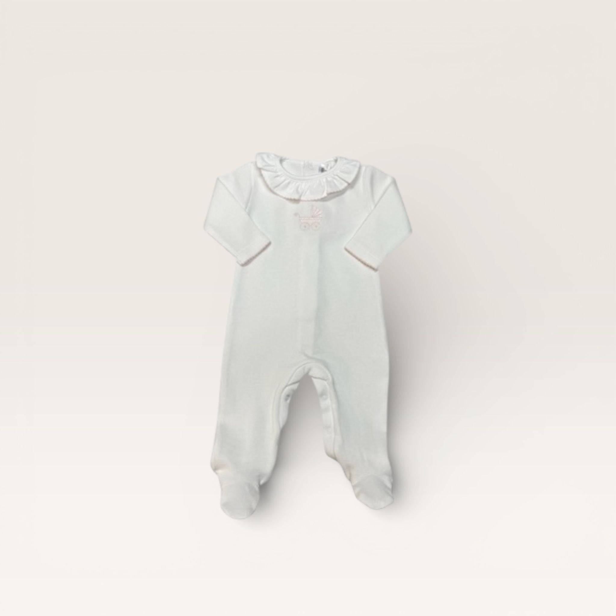 Mi Lucero Pima Footie with Pram Embroidery