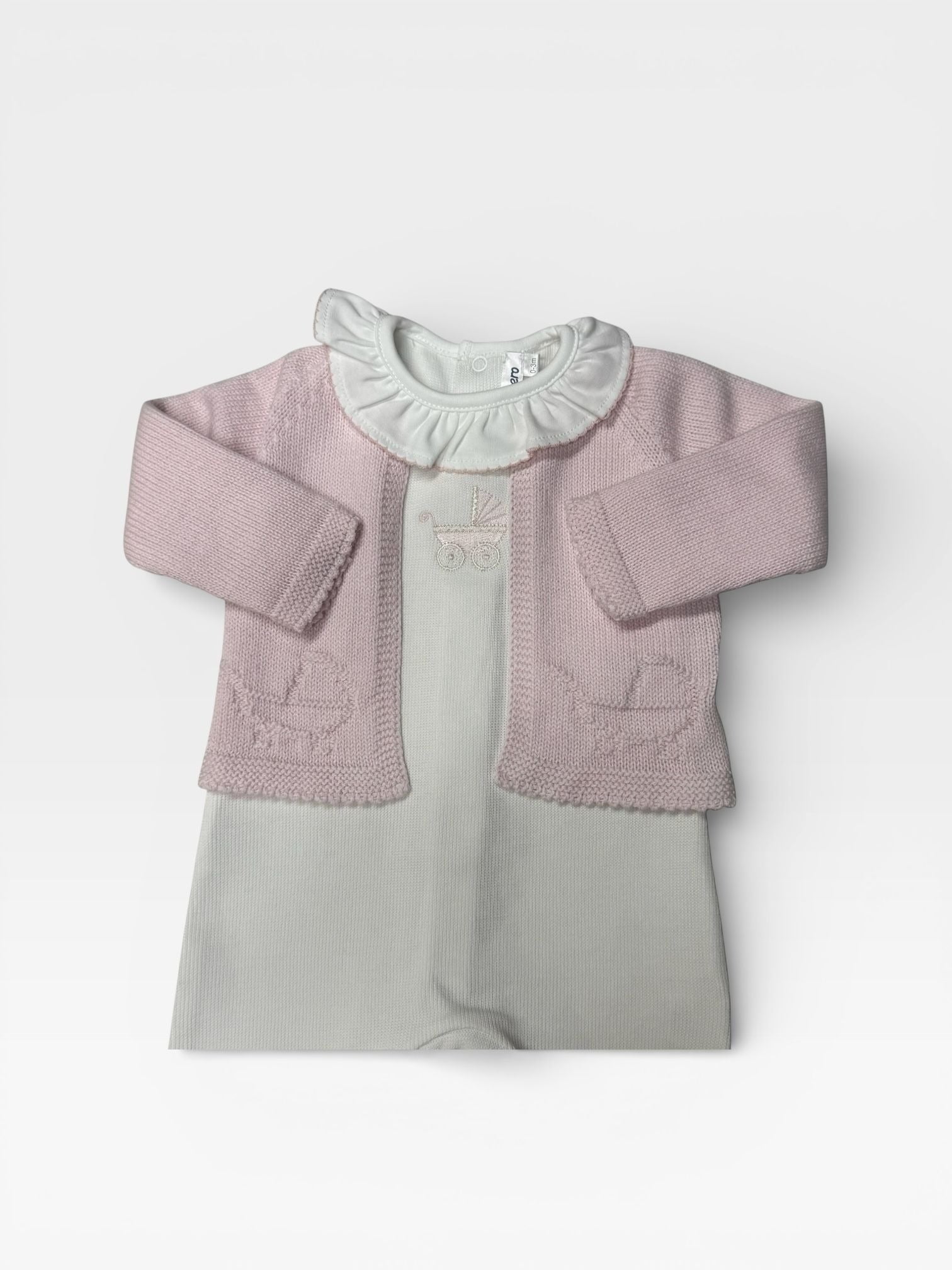 Mi Lucero Pima Footie with Pram Embroidery