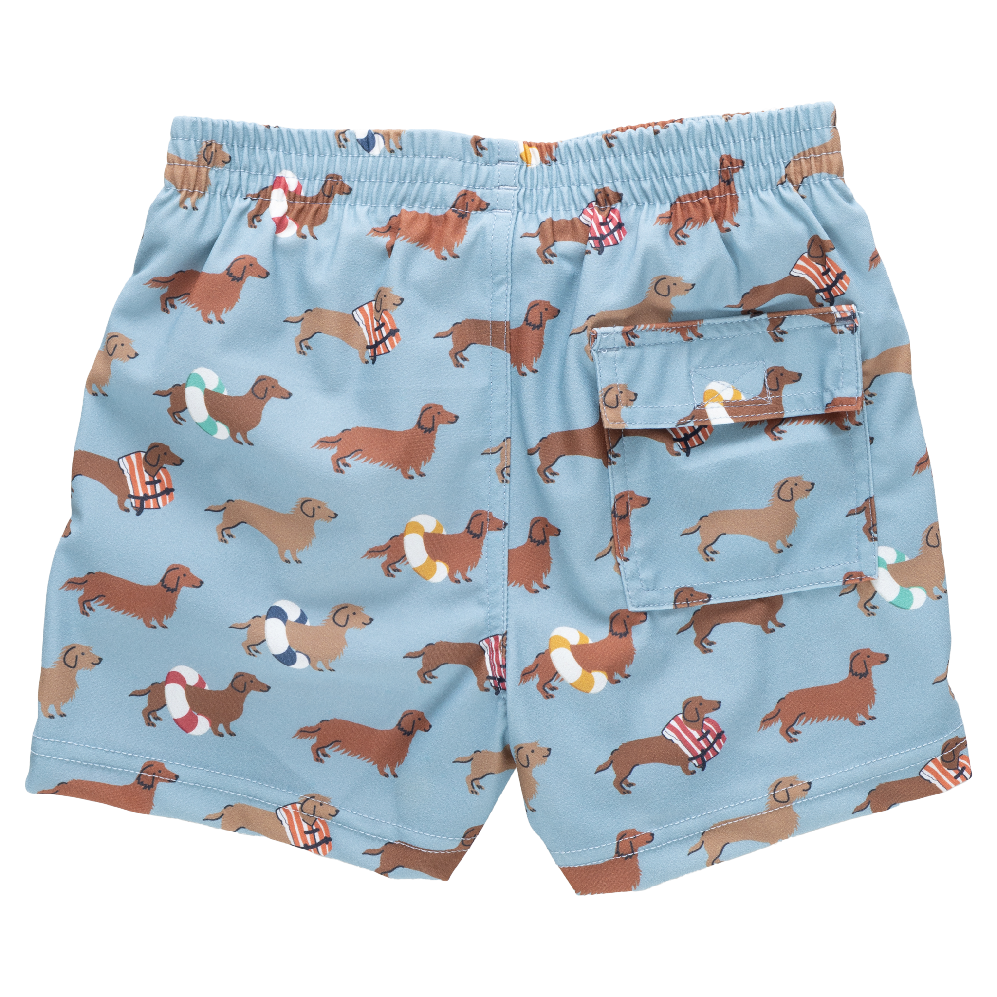 Pink Chicken Swim Trunk, Swim Dachshunds