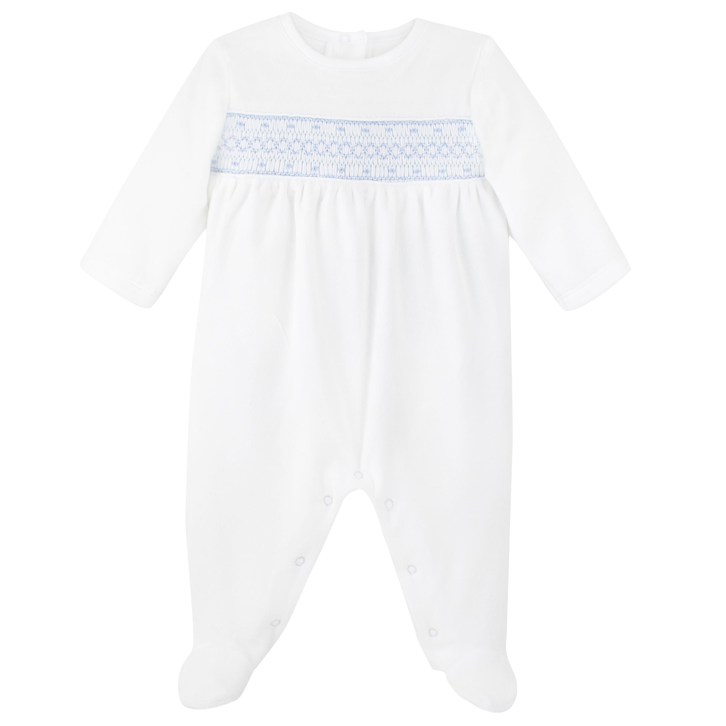 LydaBaby Blue Elegant Chain Smock Collection Footie