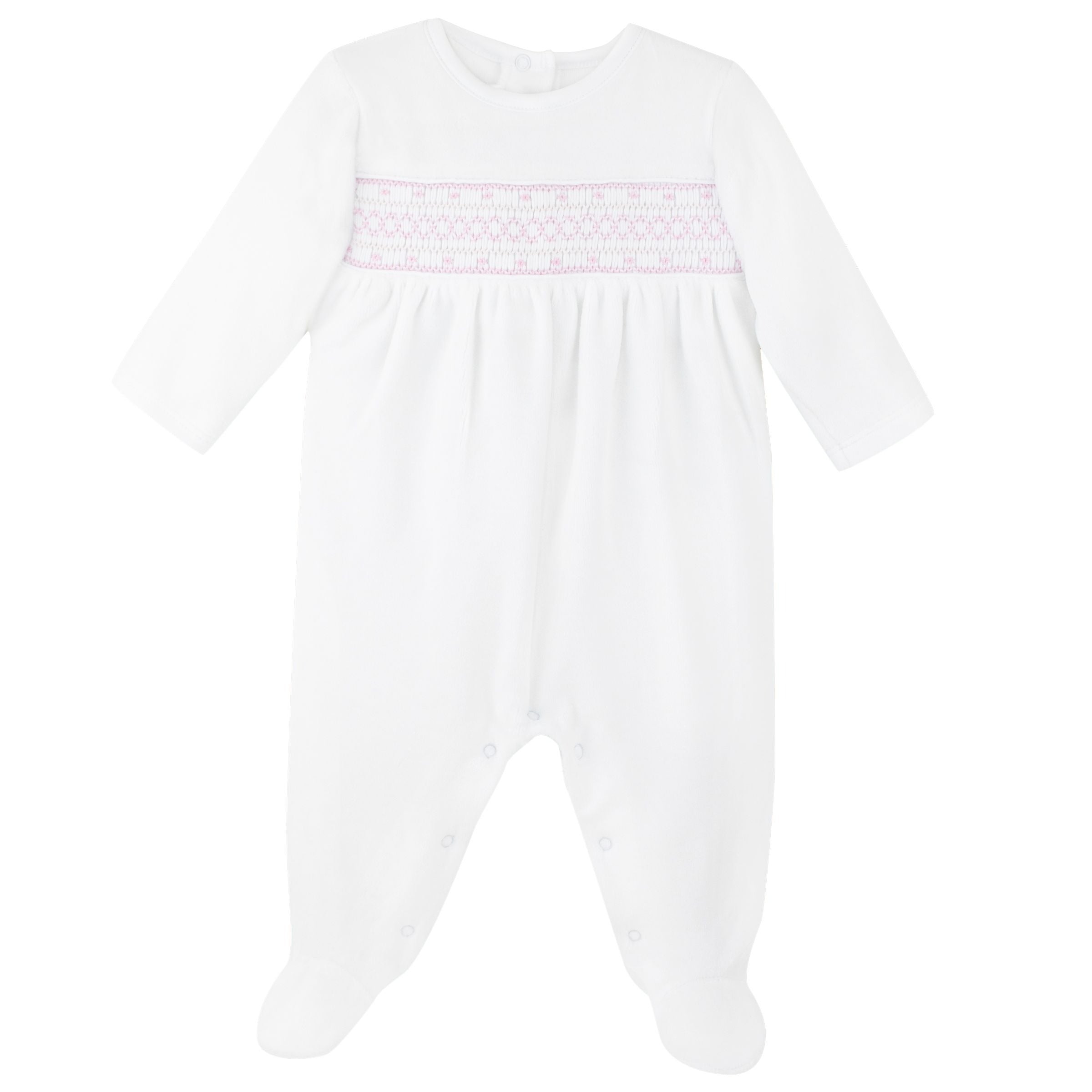 LydaBaby Pink Elegant Chain Smock Collection Footie
