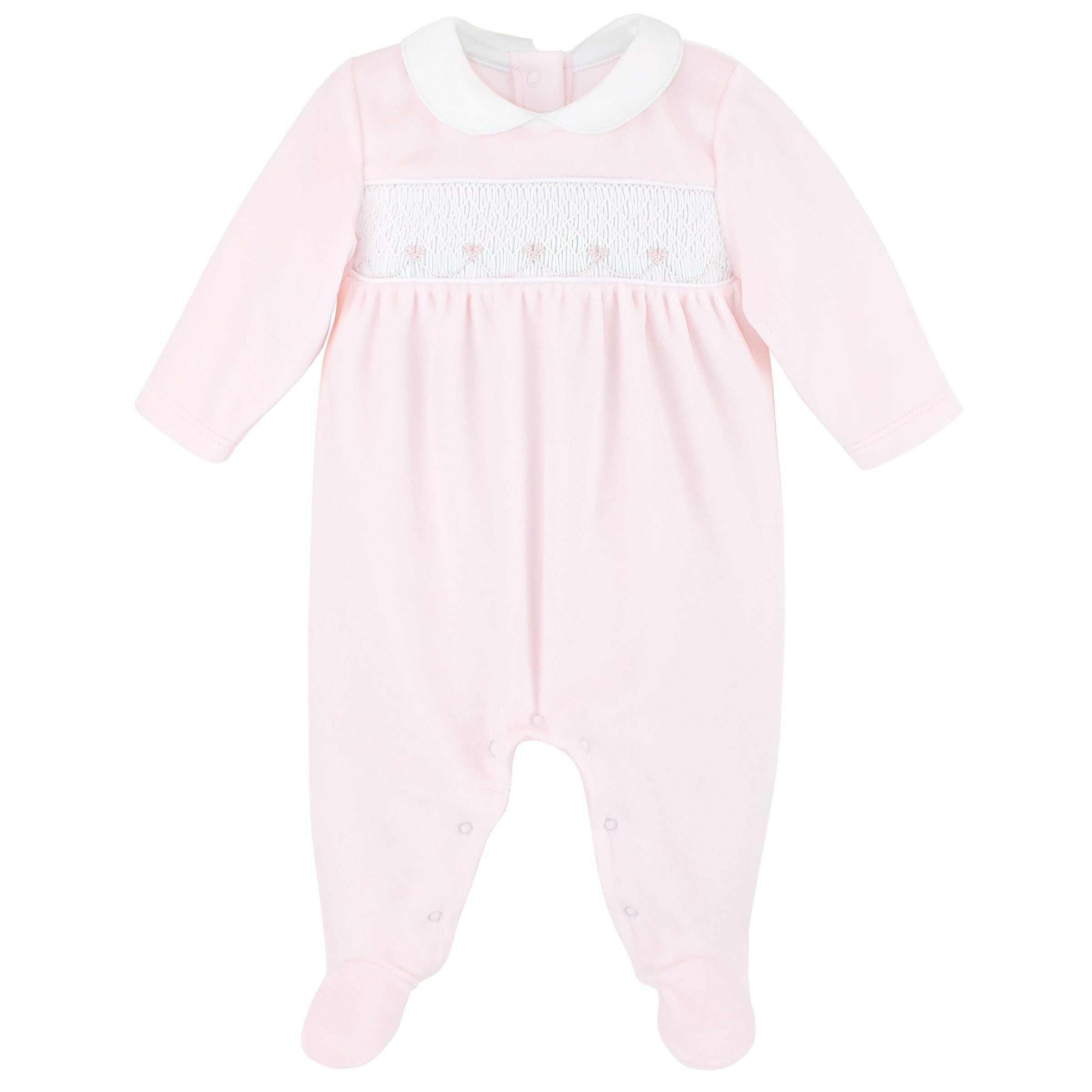 LydaBaby Pink Hearts Smock Collection Footie