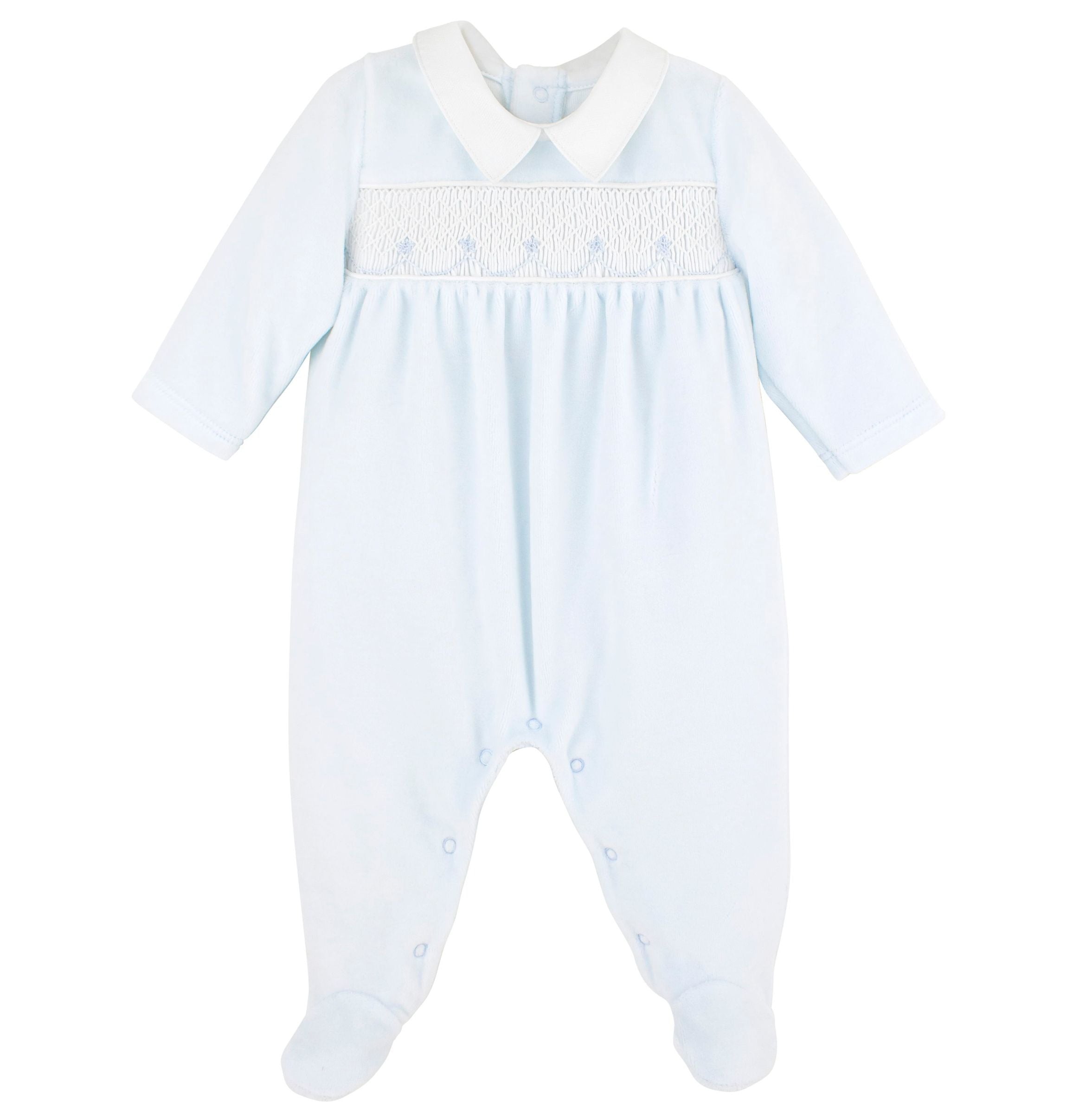 LydaBaby Blue Stars Smock Collection Footie