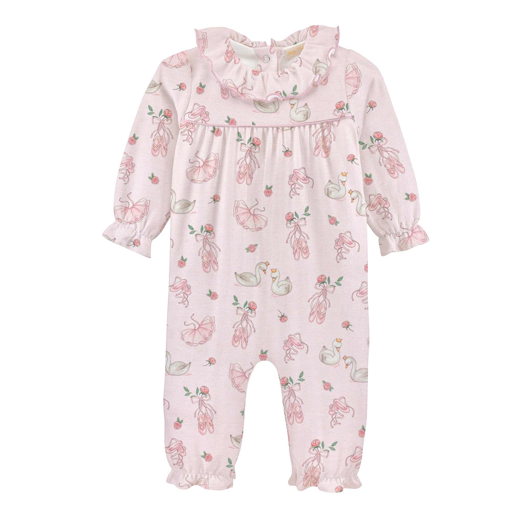Baby Club Chic Twinkle Toes Printed Playsuit with Ruffled Collar