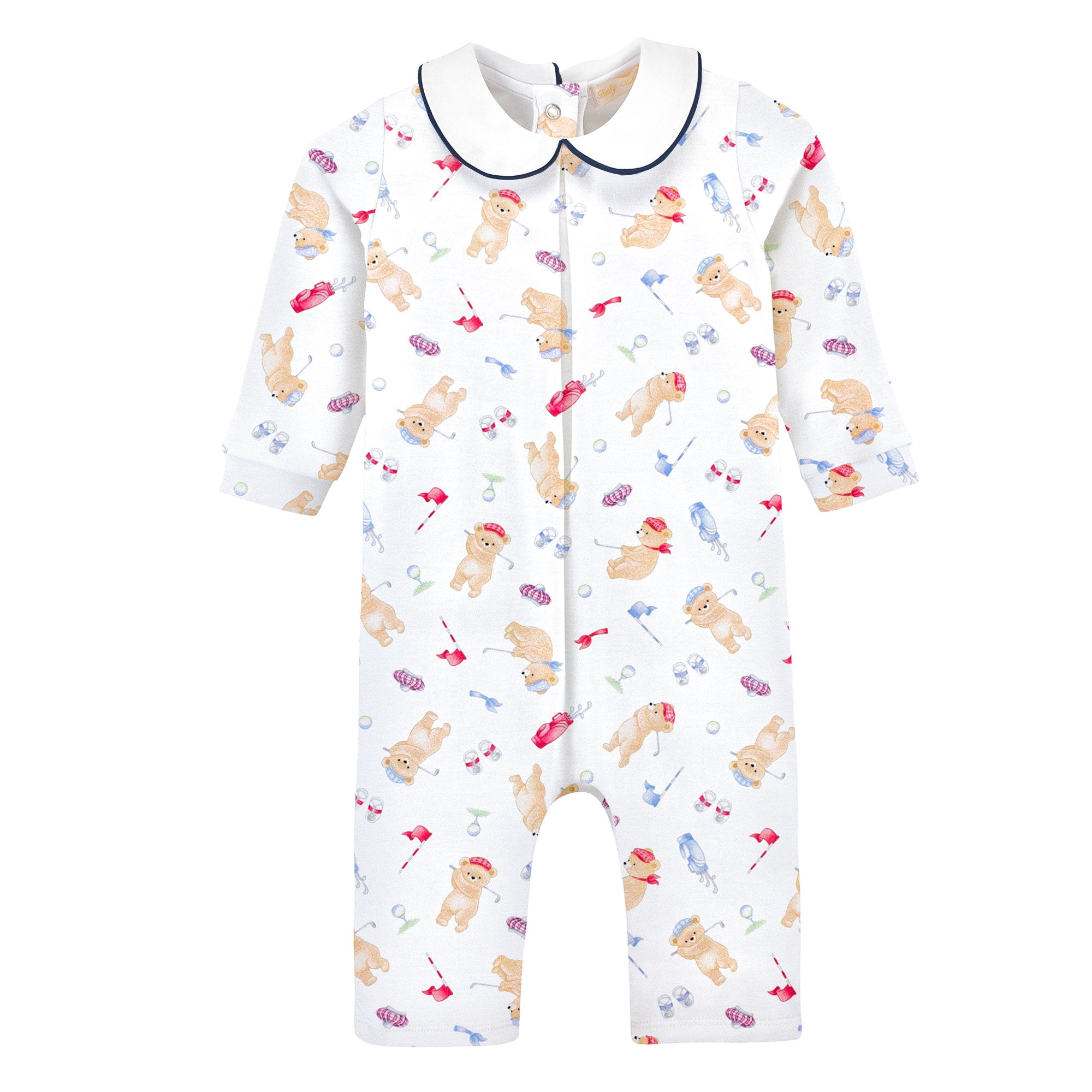 Baby Club Chic Little Golfer Printed Playsuit with Round Collar