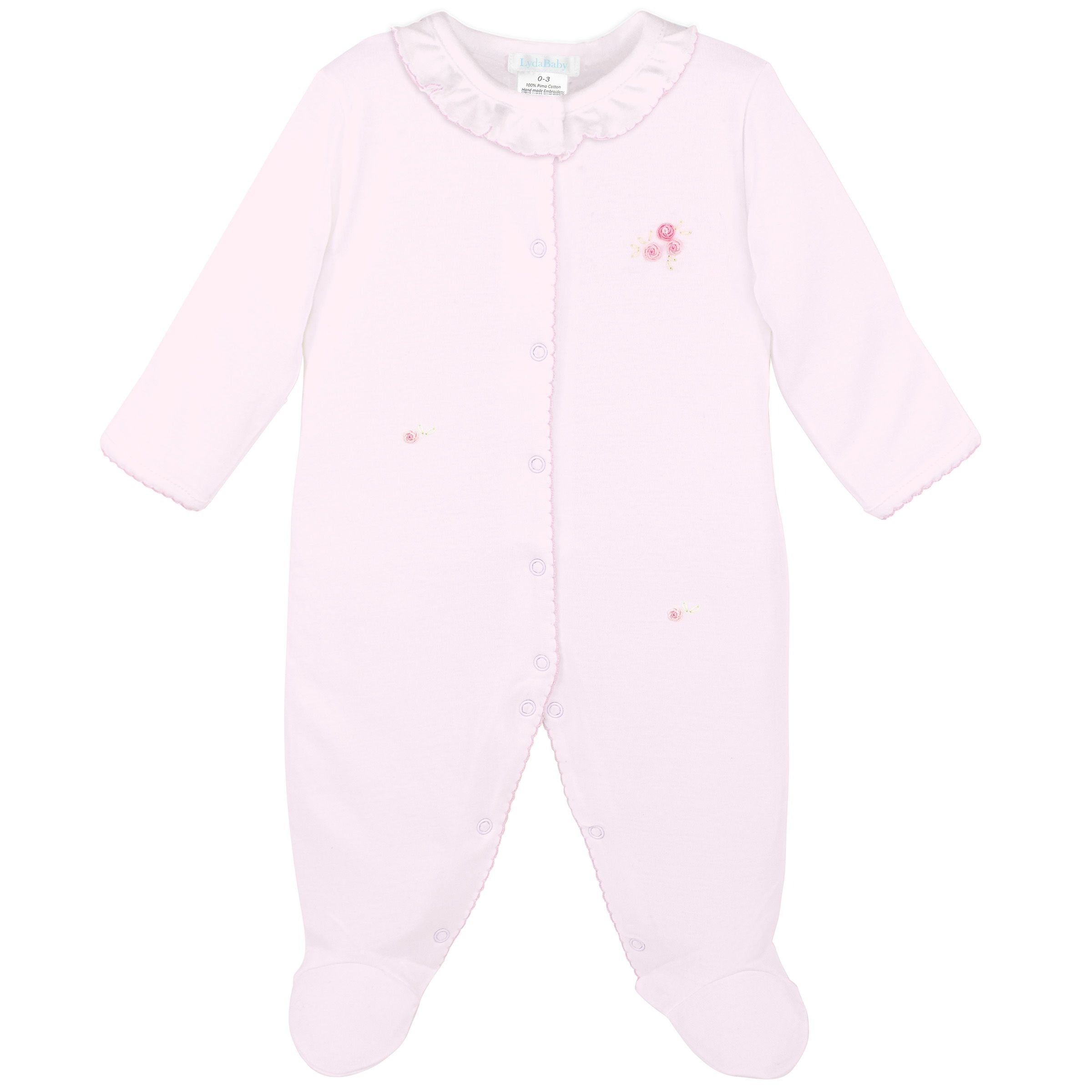 LydaBaby Rose Floral Embroidered Footie