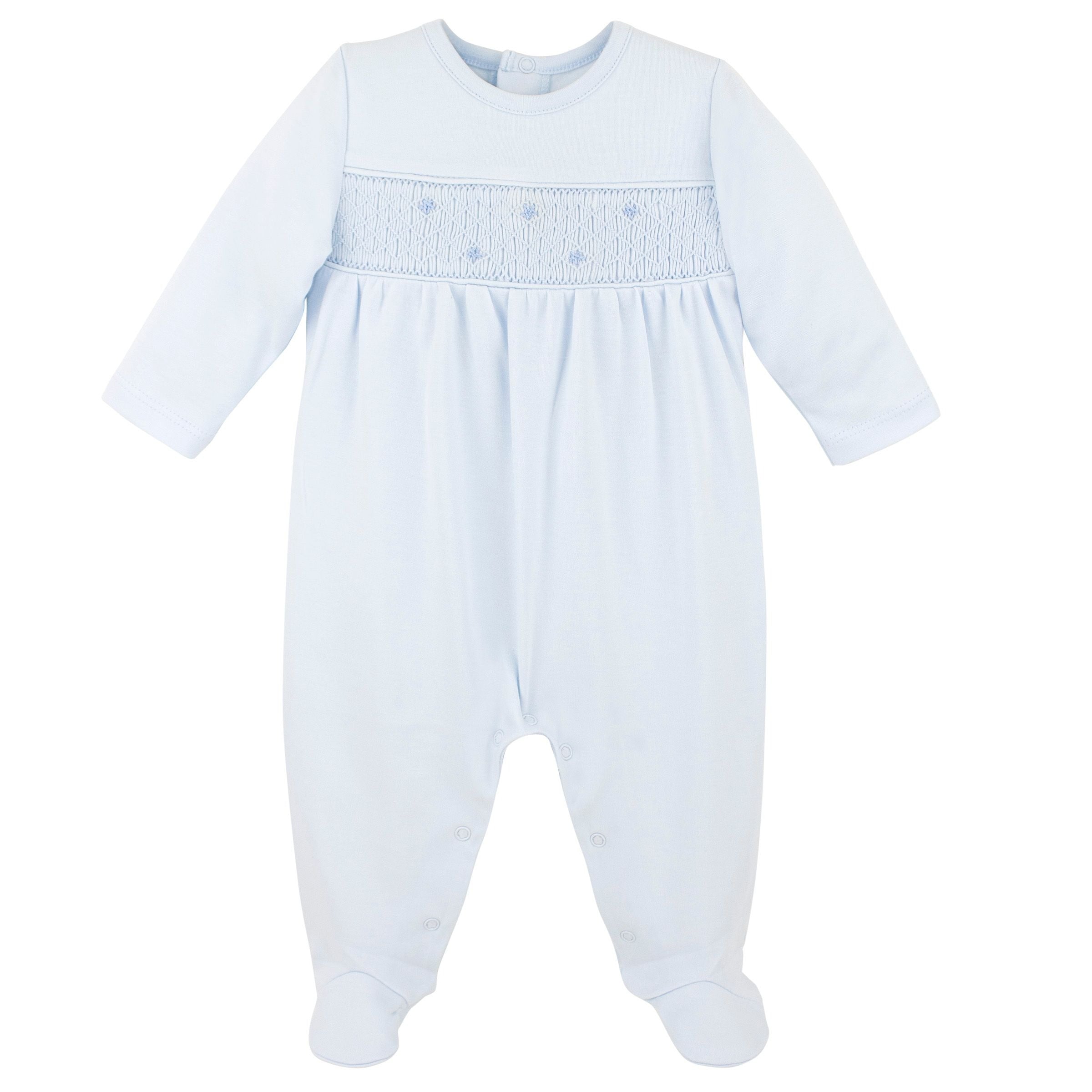 LydaBaby Blue Tiny Stars Smock Collection Footie