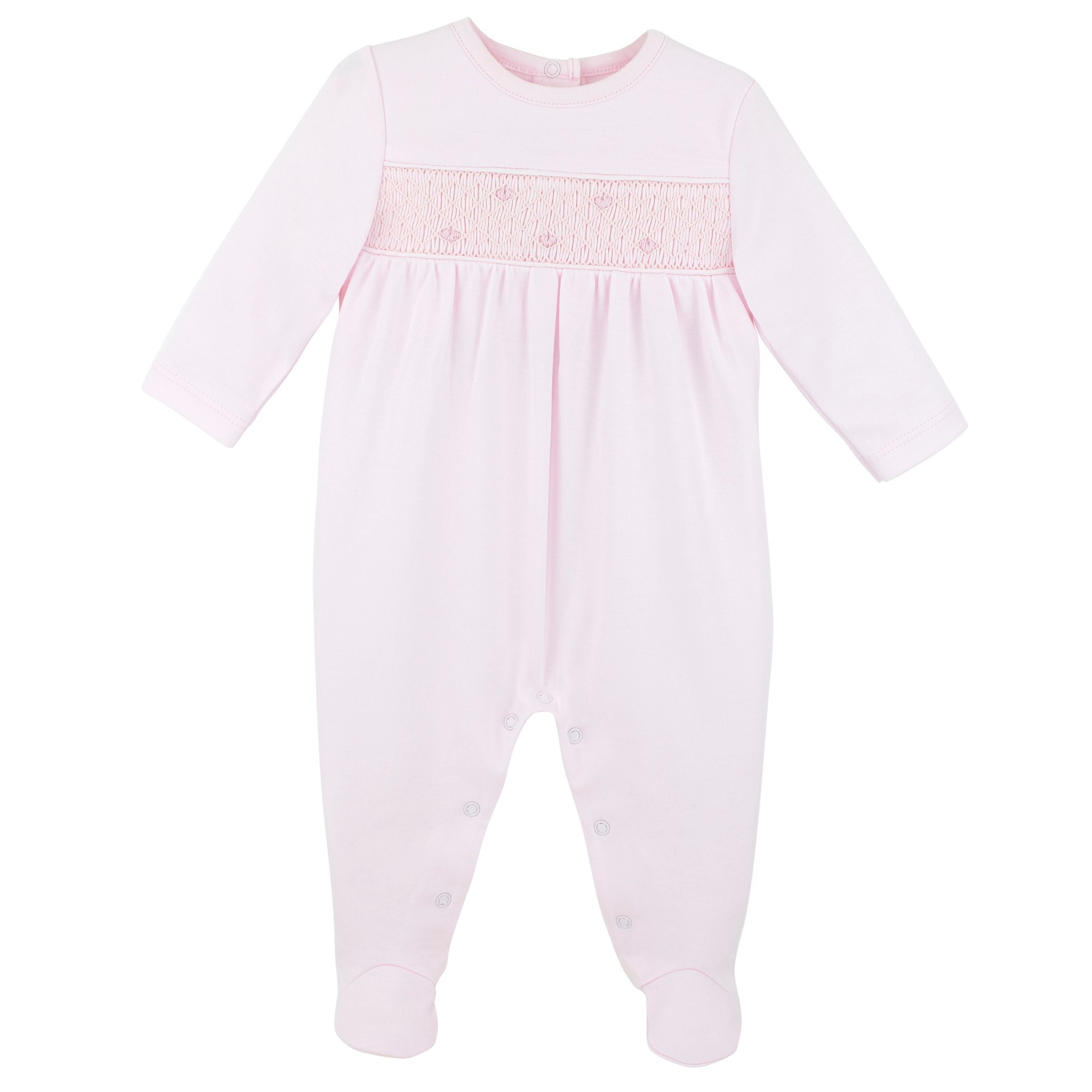 LydaBaby Pink Tiny Hearts Smock Collection Footie