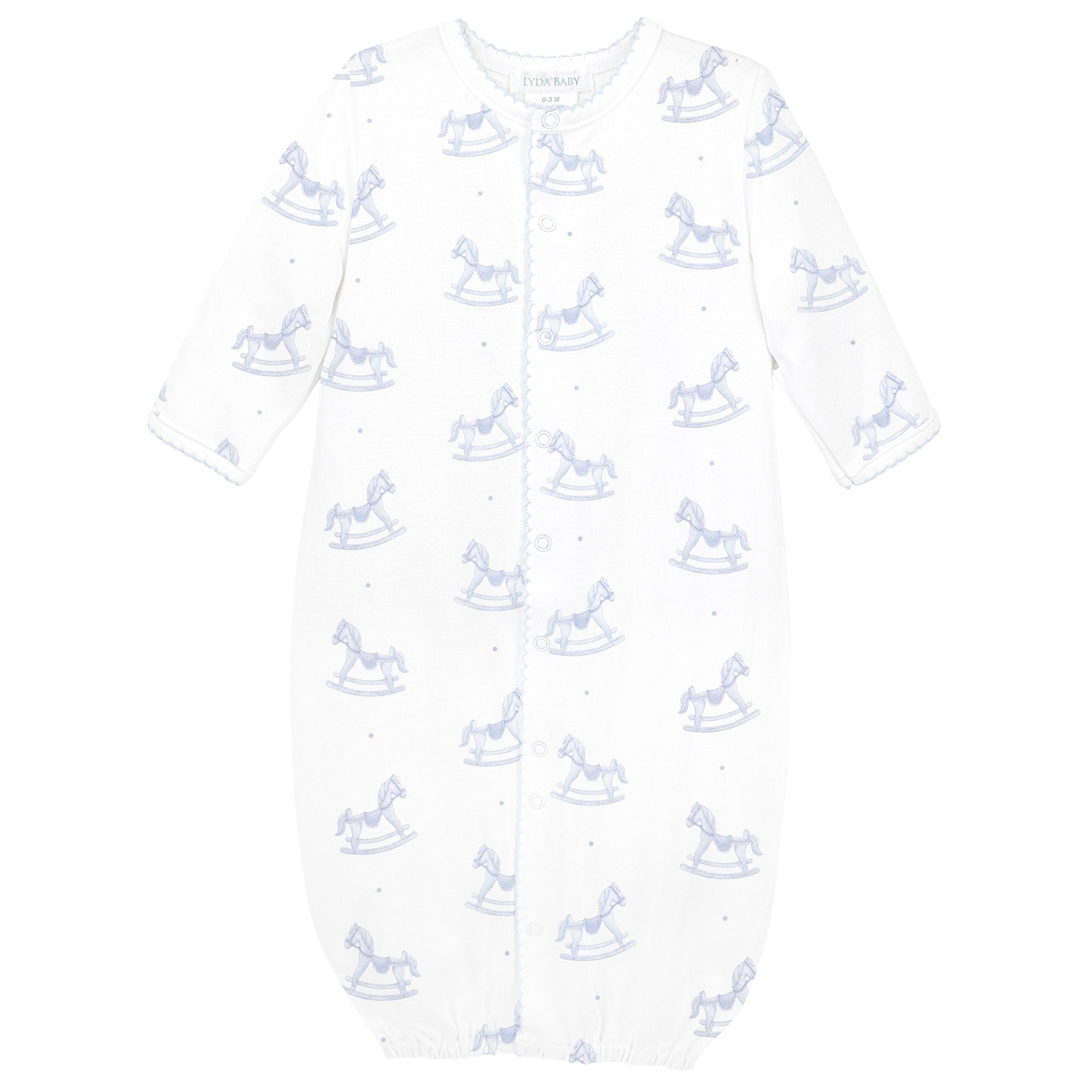 LydaBaby Blue Wooden Rocking Horse Converter