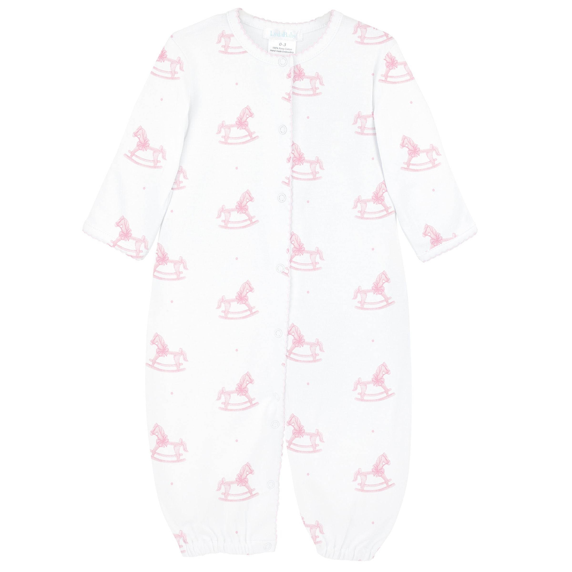 LydaBaby Pink Wooden Rocking Horse Converter