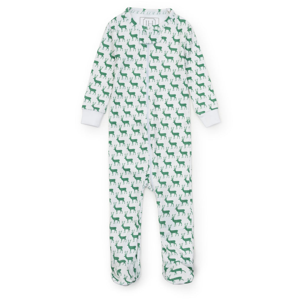 Lila & Hayes Parker Zipper Pajama, Woodland Deer