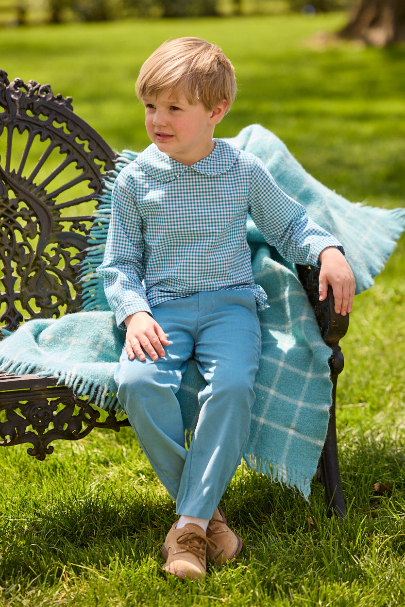Little English Peter Pan Shirt, Alpine Gingham