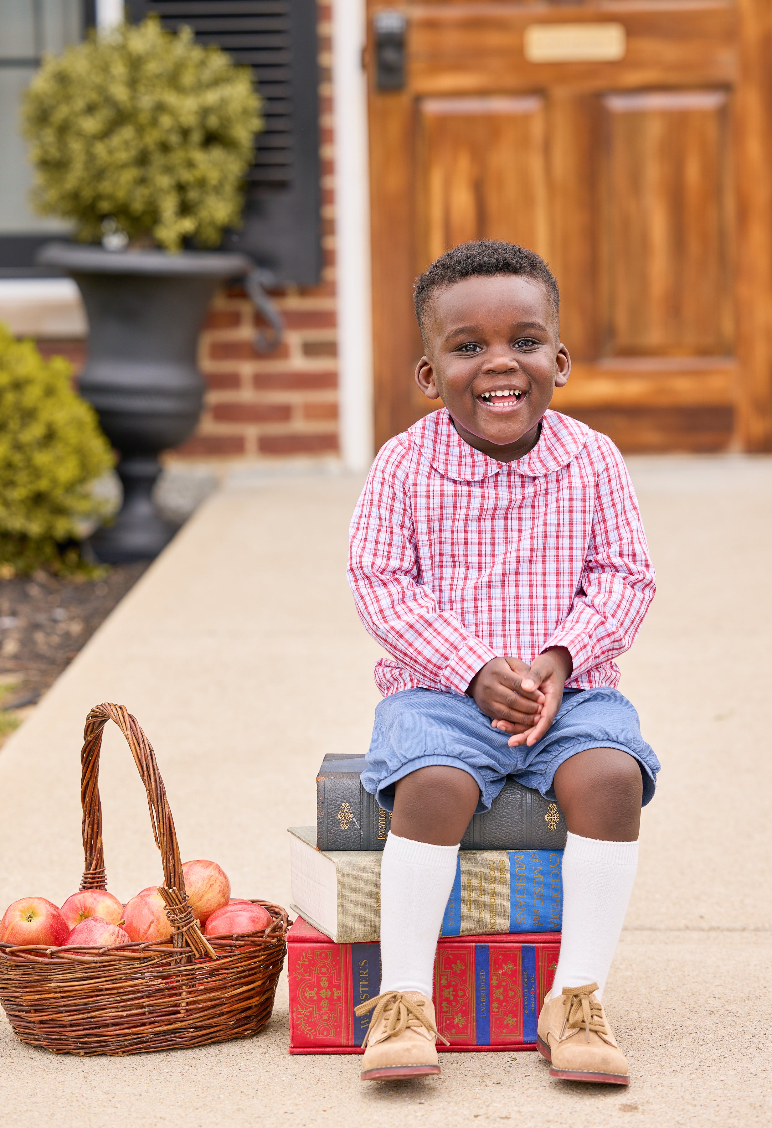 Little English Peter Pan Shirt, Hartford Plaid