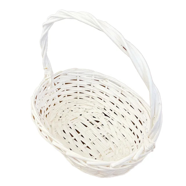 Bow Next Door Large Basket, Blue Toile Bow