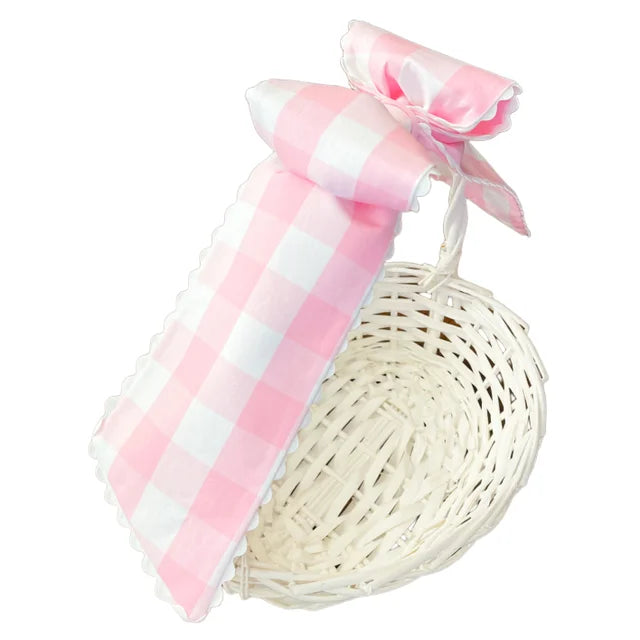 Bow Next Door Large Basket, Pink Buffalo Check Bow