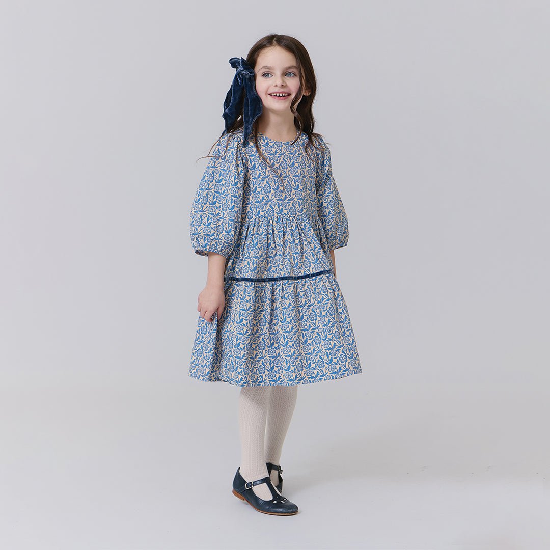 Pink Chicken Maribelle Dress, Blue Climbing Floral