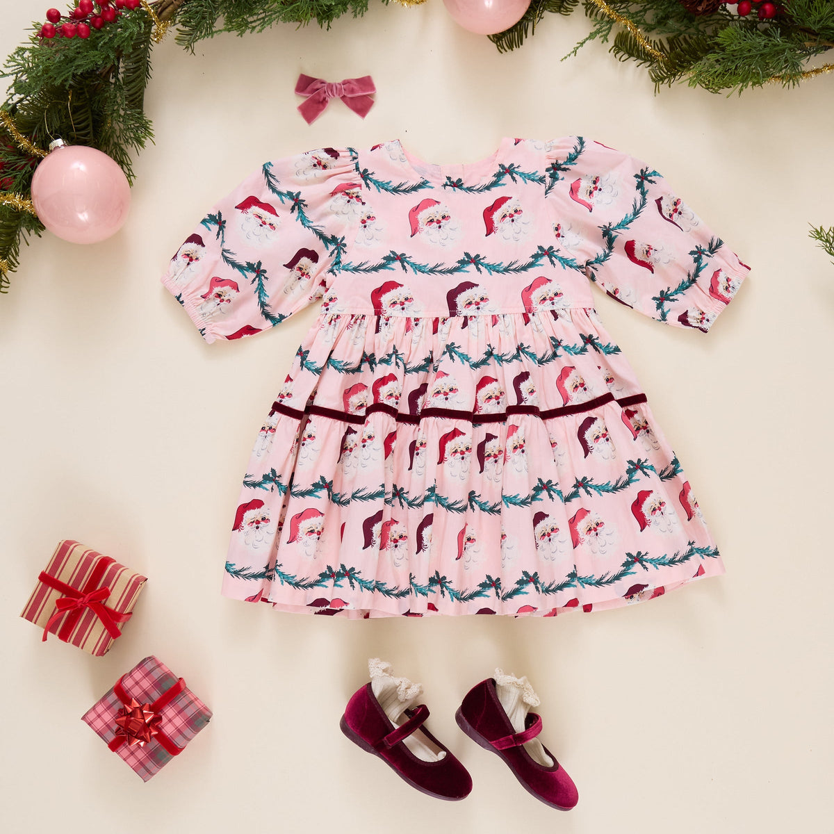 Pink Chicken Maribelle Dress, Santa Garland