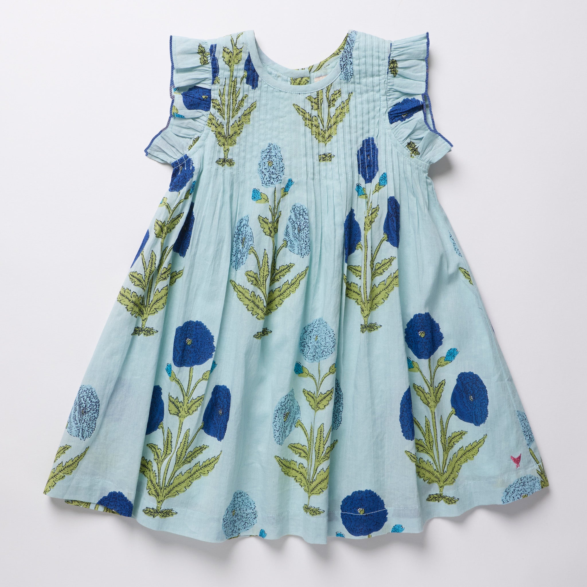 Pink Chicken Jaipur Dress, Light Blue Dandelion