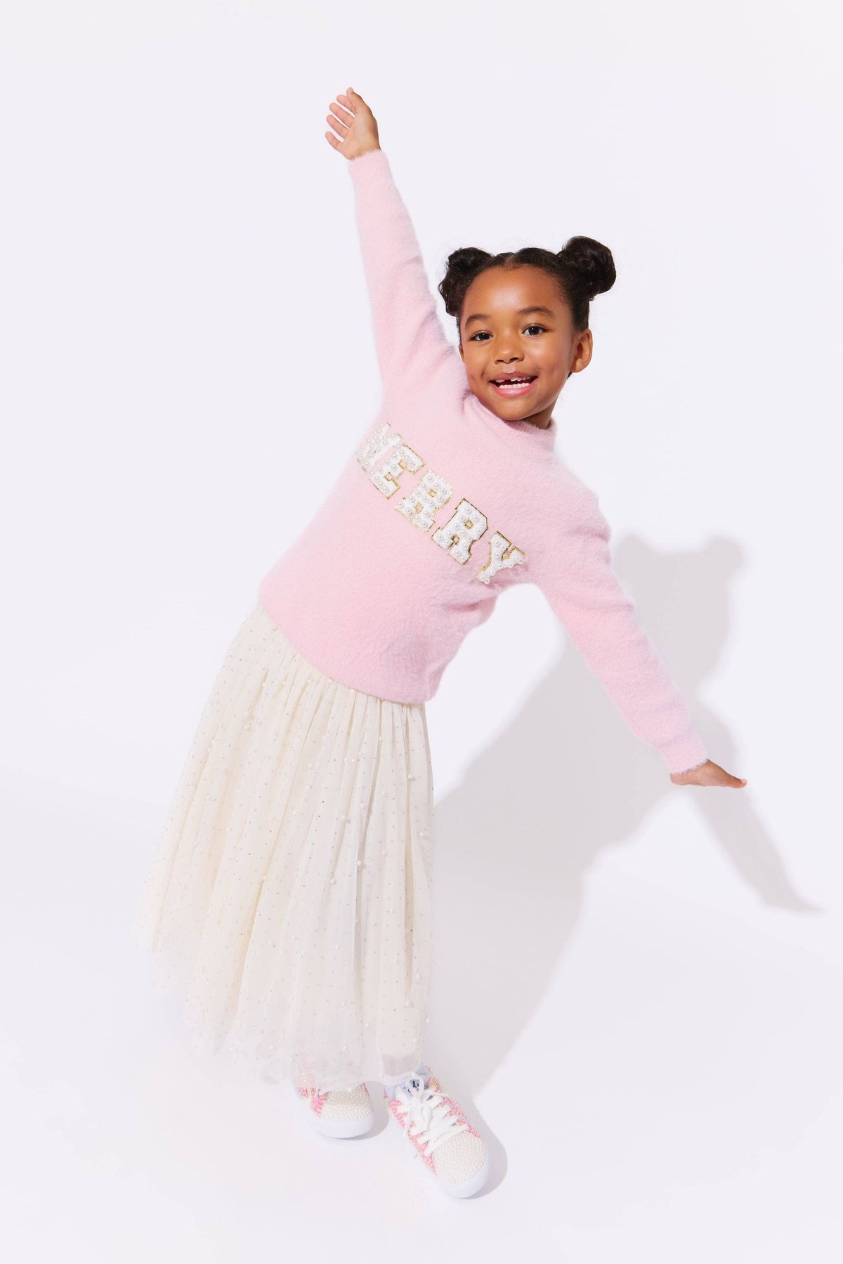 Lola & The Boys Pink Merry Pearl Sweatshirt