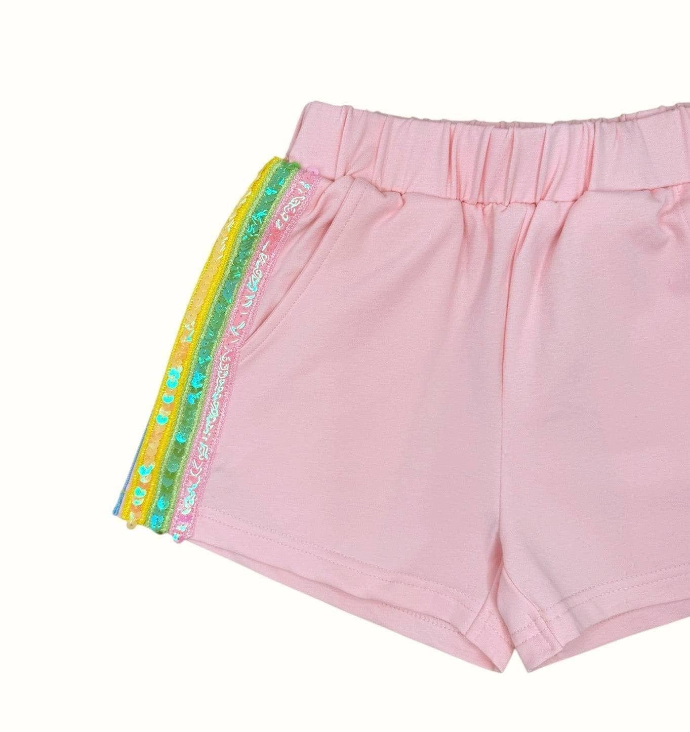 Lola & The Boys Pink Rainbow Stripe Short Set