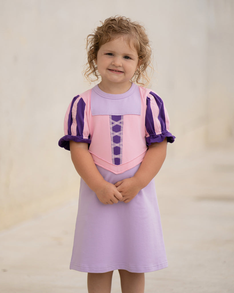 Yellow Lamb Princess Playtime Purple Dress