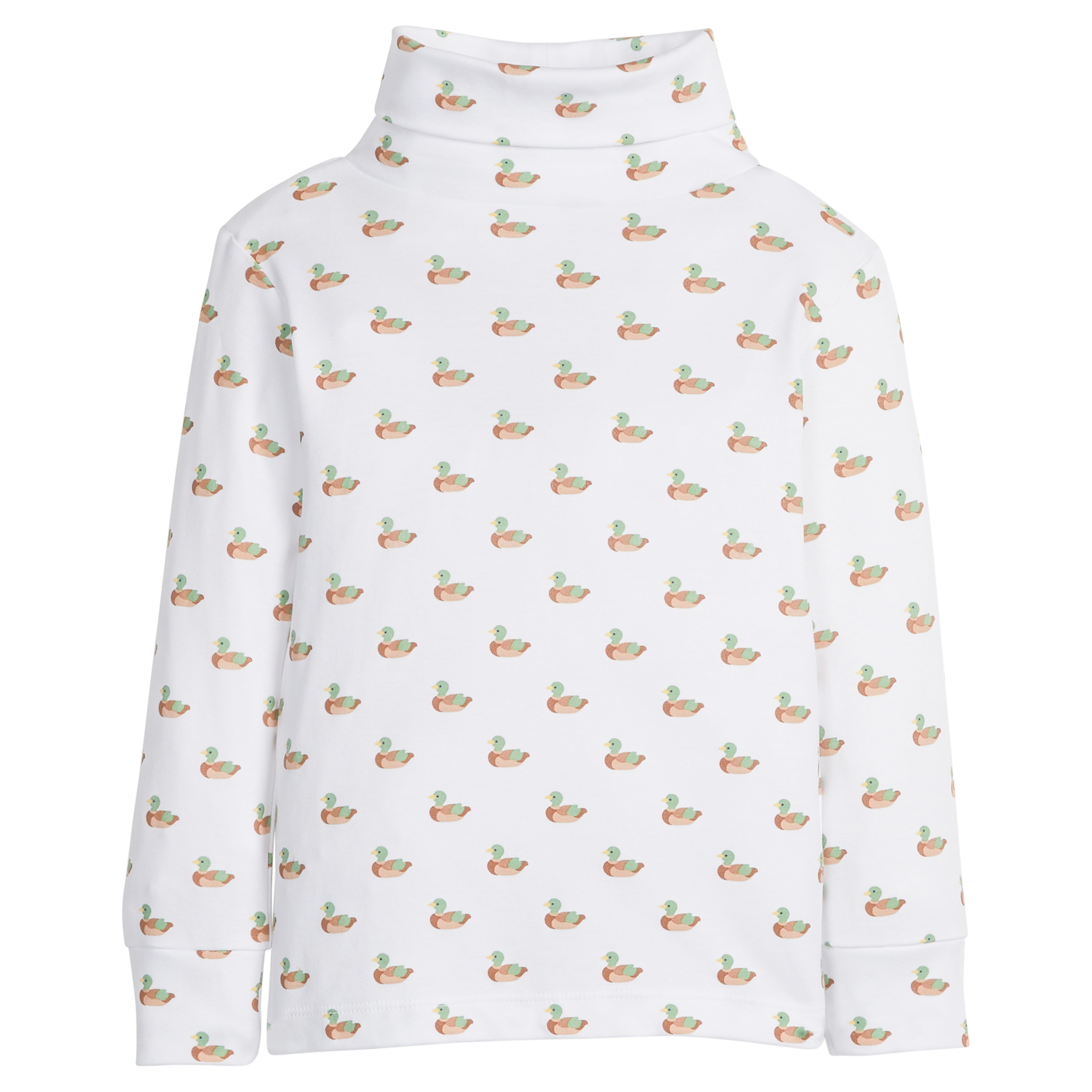 Little English Printed Turtleneck, Mallard