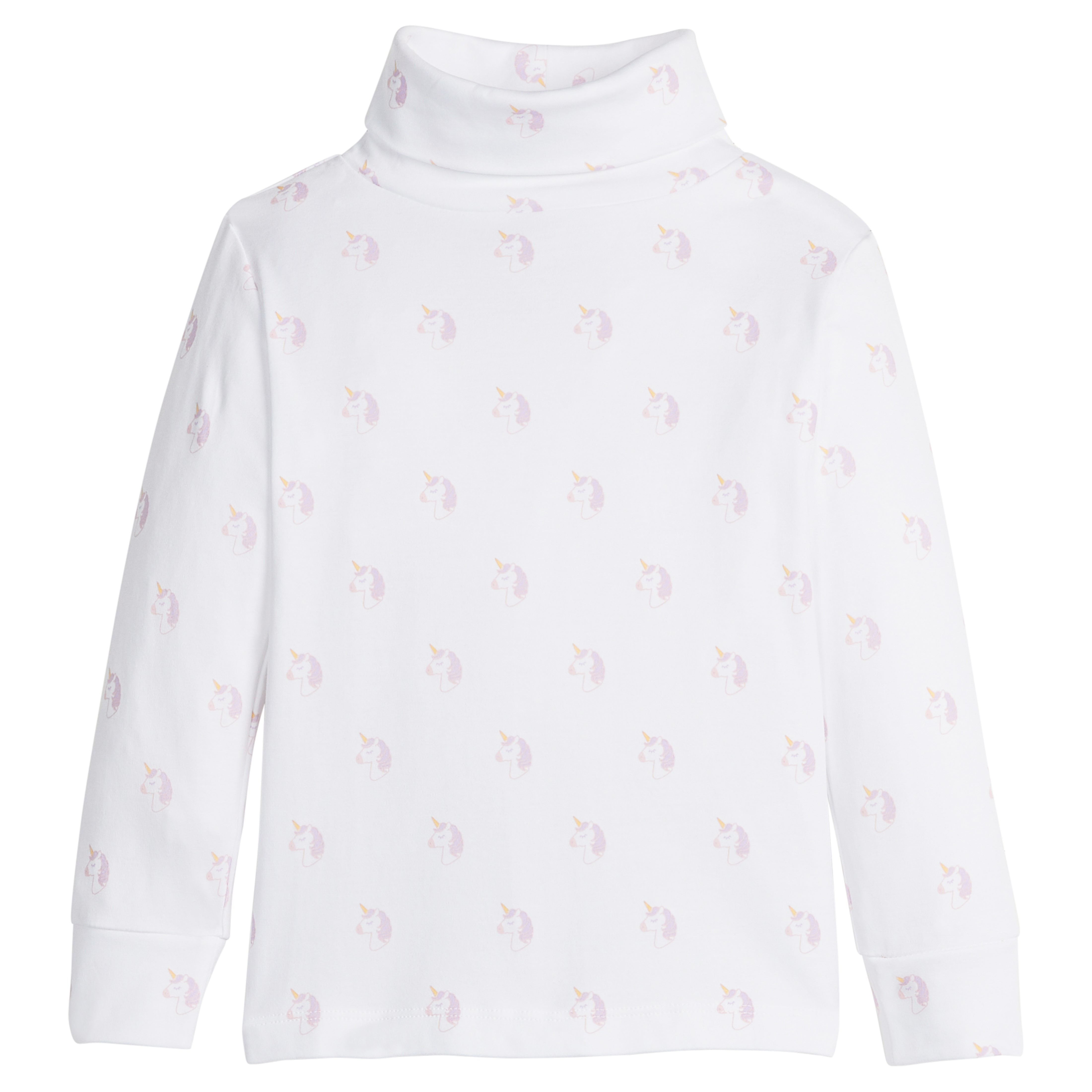 Little English Printed Turtleneck, Unicorn