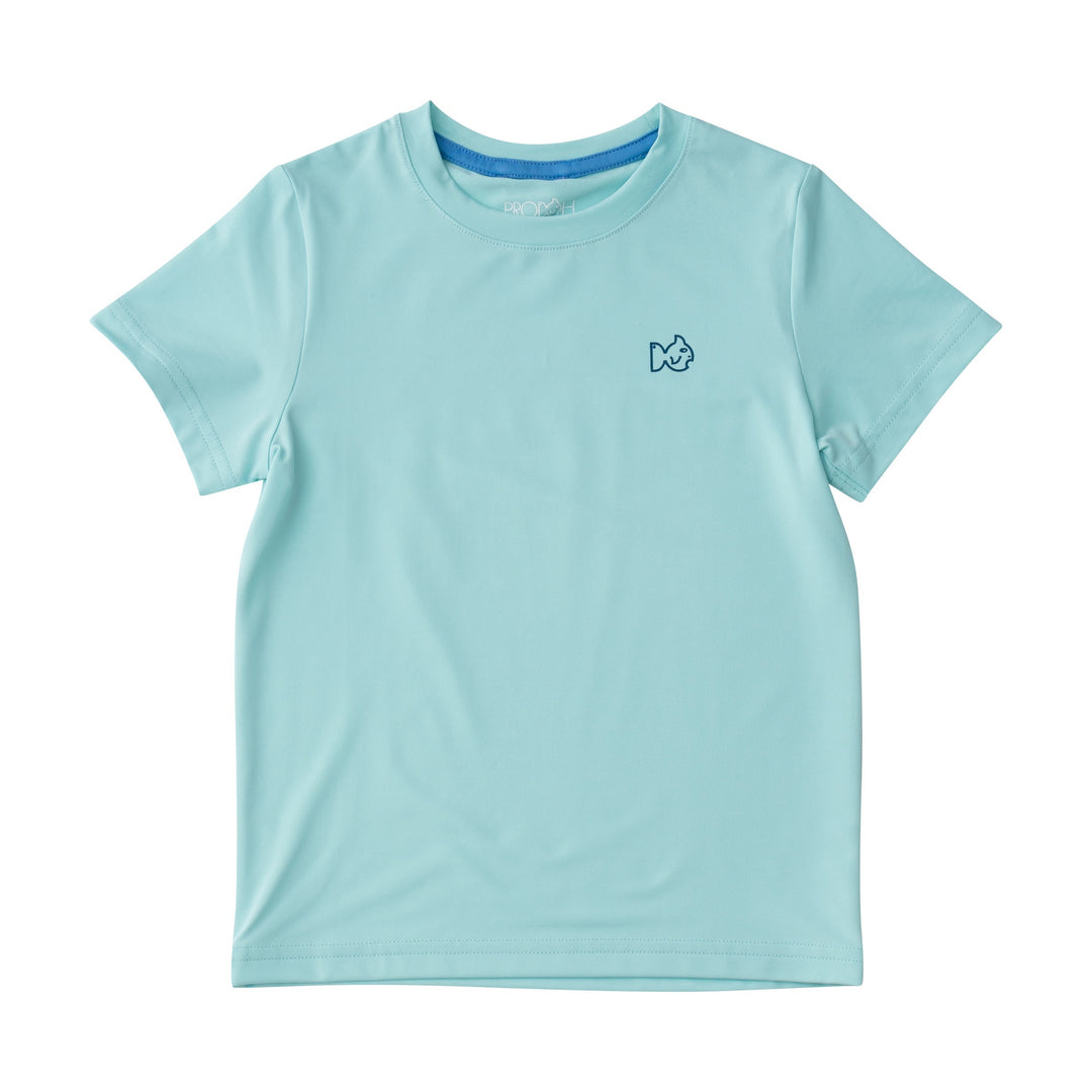 Prodoh Performance Fishing T-Shirt, Marlin Fish on Waterspout Blue