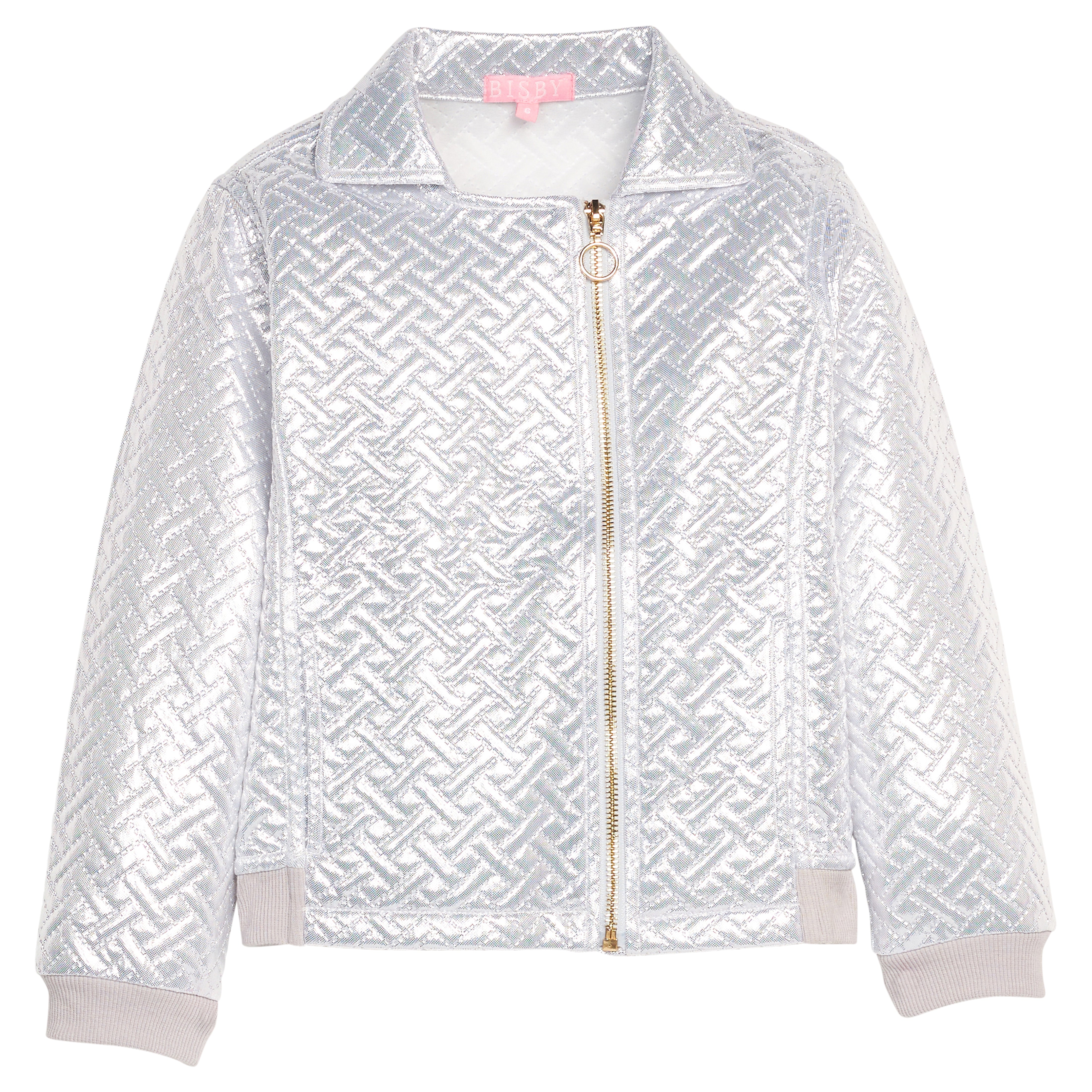 Bisby Quilted Moto Jacket, Silver