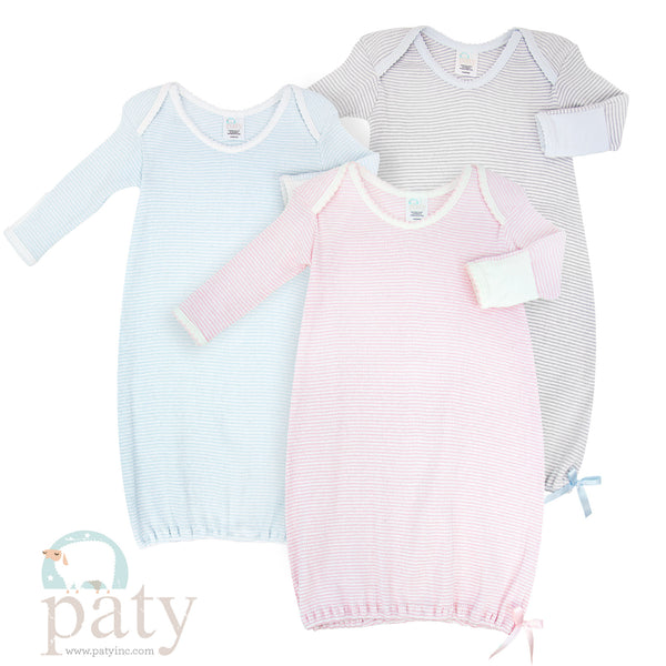 Paty Rib Knit Gown with Pima Trim