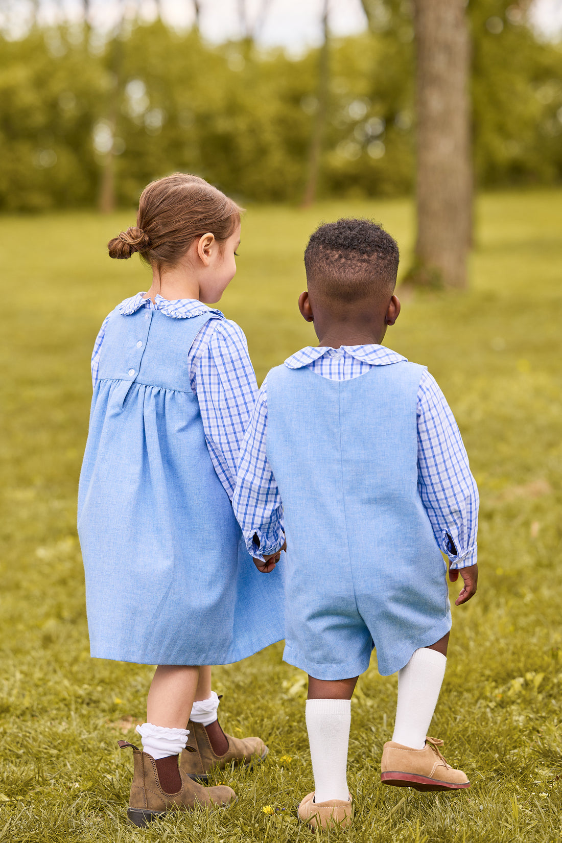 Little English Peter Pan Shirt, Woodberry Plaid