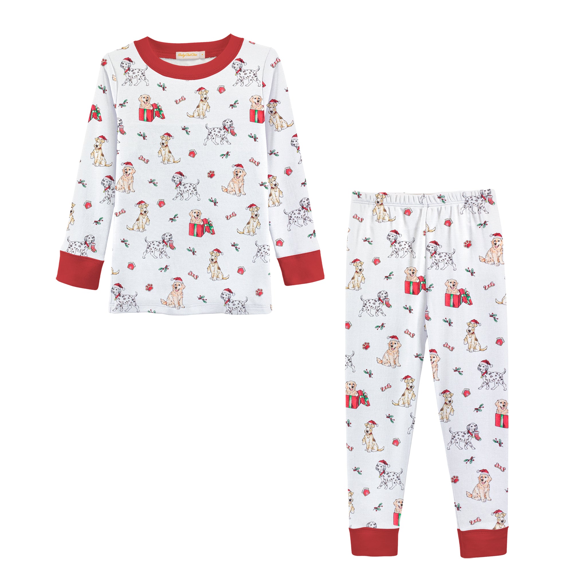Baby Club Chic Holly Doggy Christmas Printed Kid Set