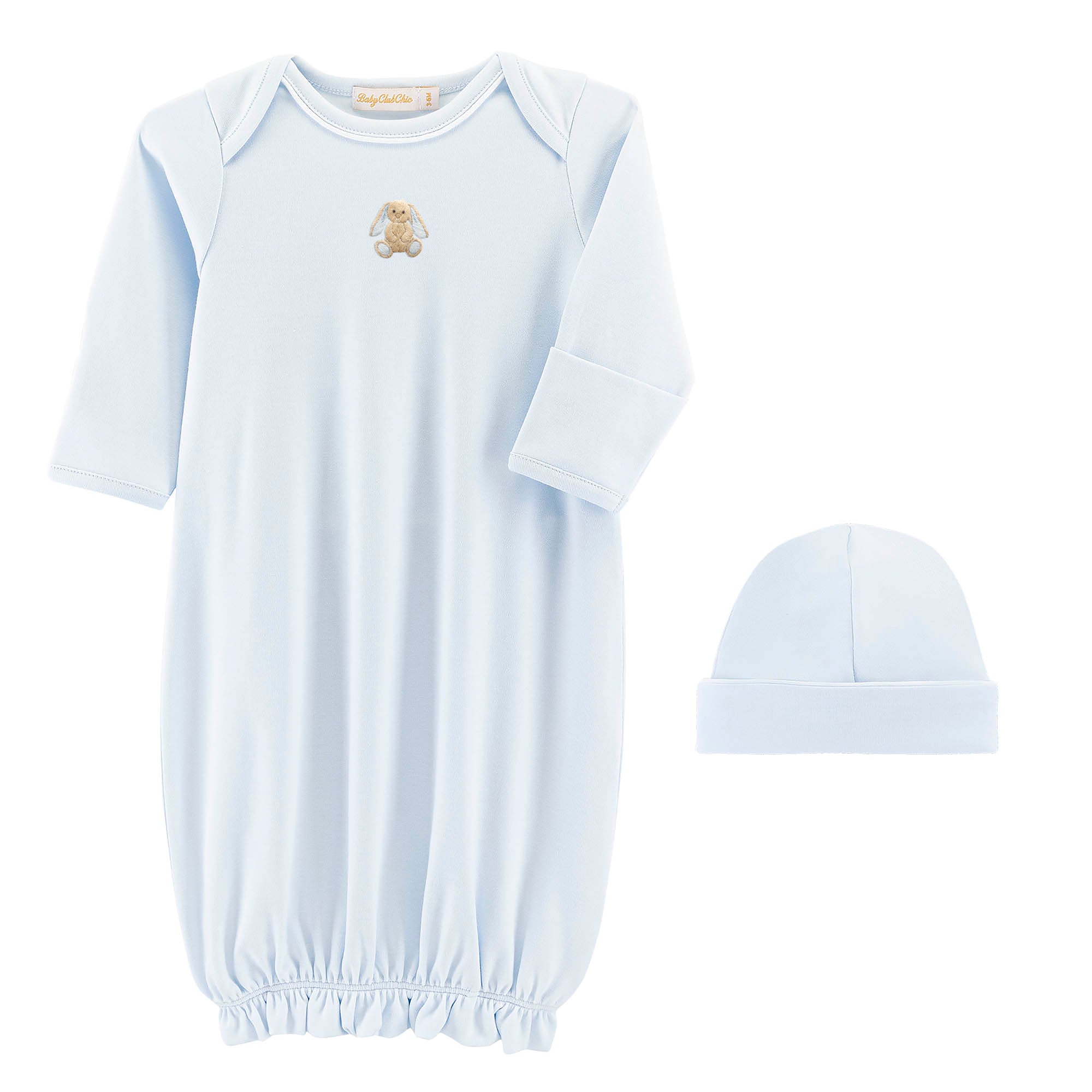Baby Club Chic Tiny Baby Toys Blue Gown & Hat Set