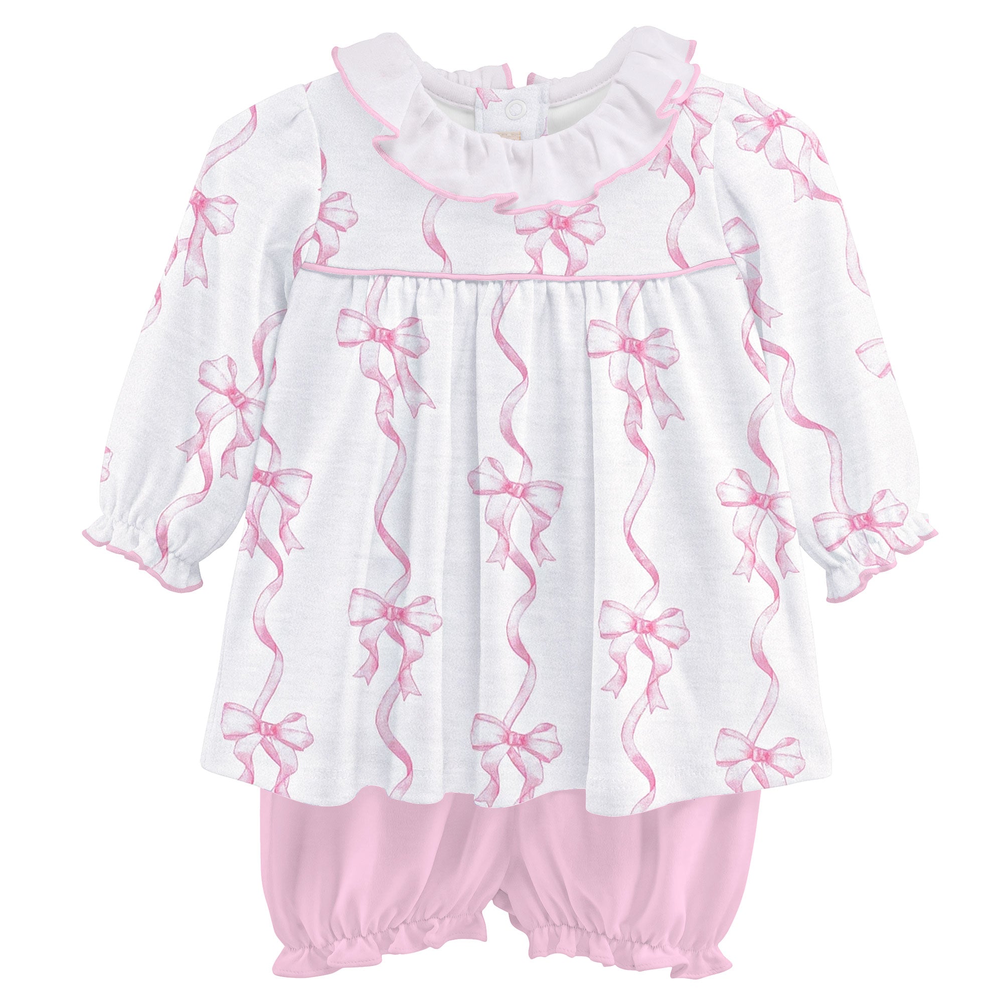 Baby Club Chic Coquette Bows Printed Blouse & Bloomer Set