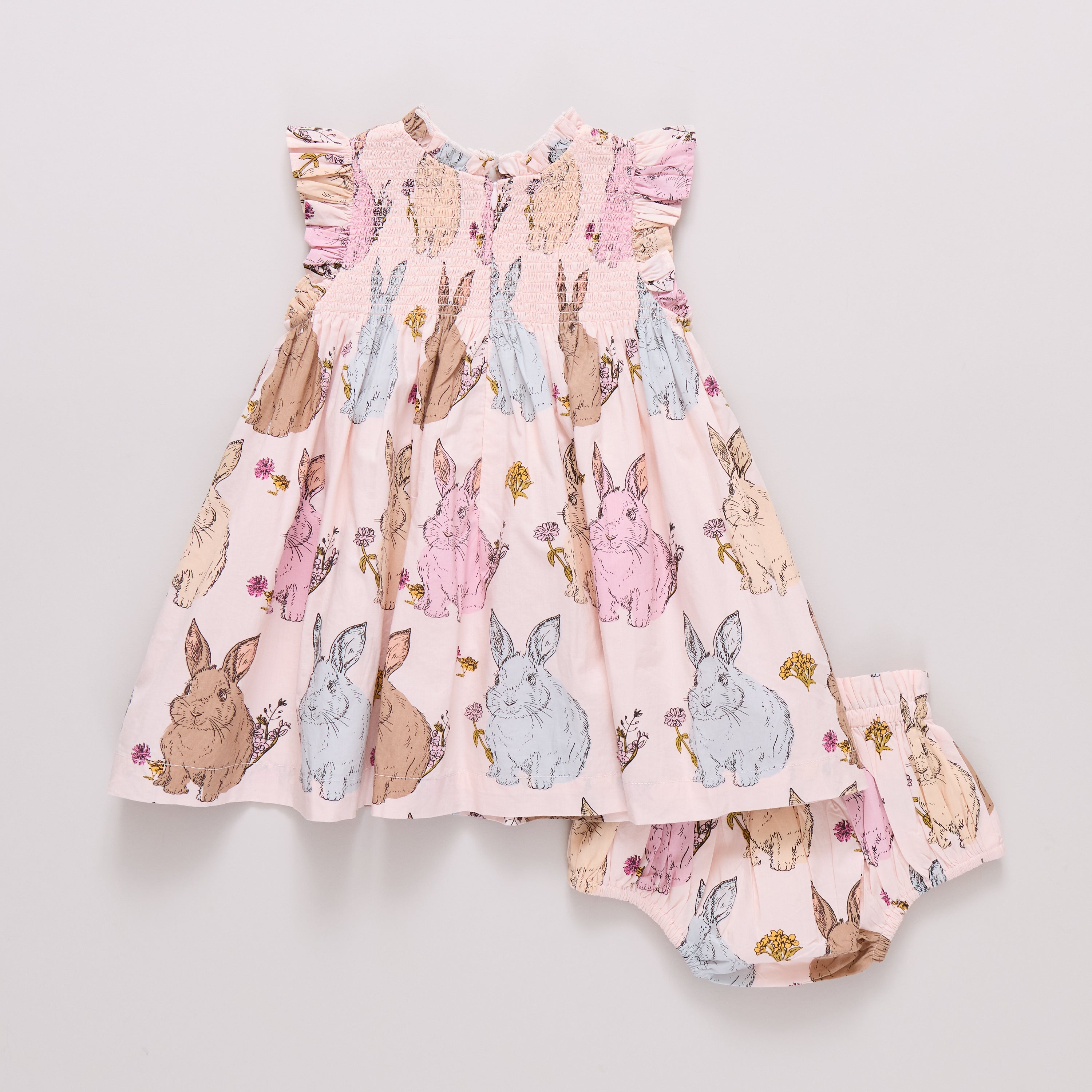 Pink Chicken Stevie Dress Set, Vintage Bunnies