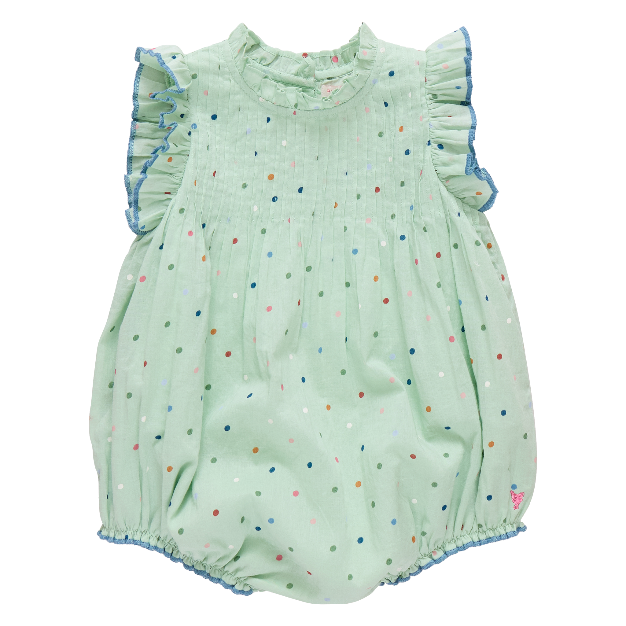 Pink Chicken Jaipur Bubble, Pastel Green Polka Dot