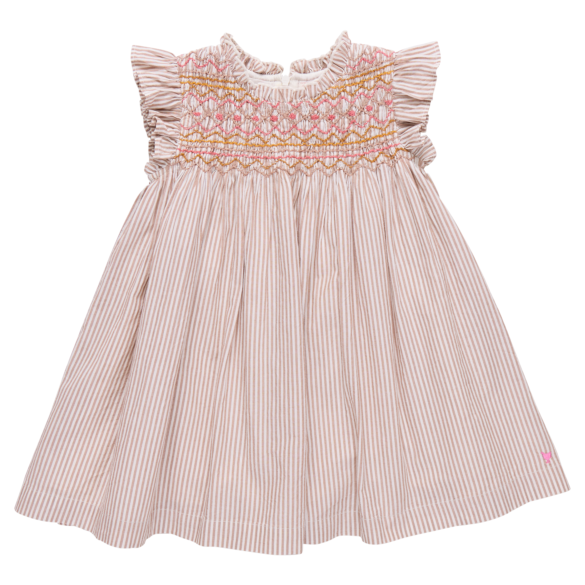 Pink Chicken Stevie Dress, Tawny Brown Stripe