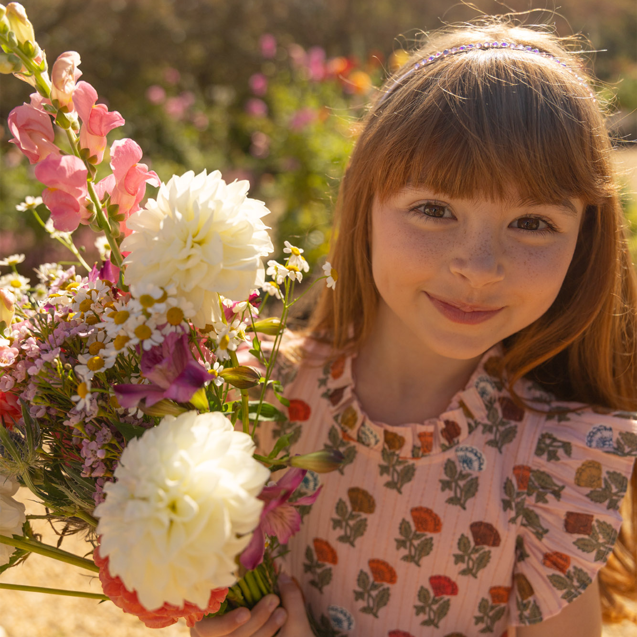 Pink Chicken Jennifer Dress, Multi Flower Drop