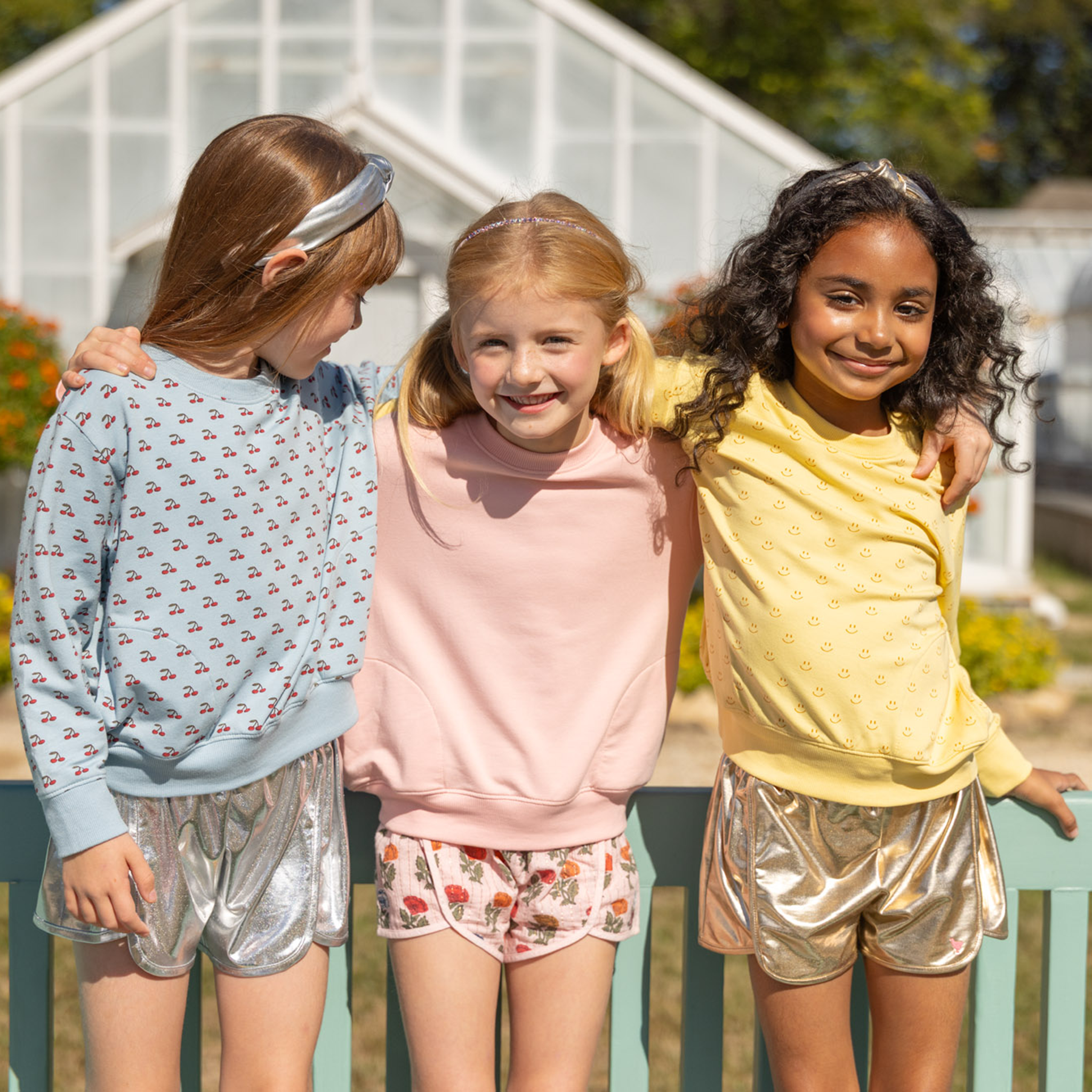 Pink Chicken Millie Metallic Shorts, Gold
