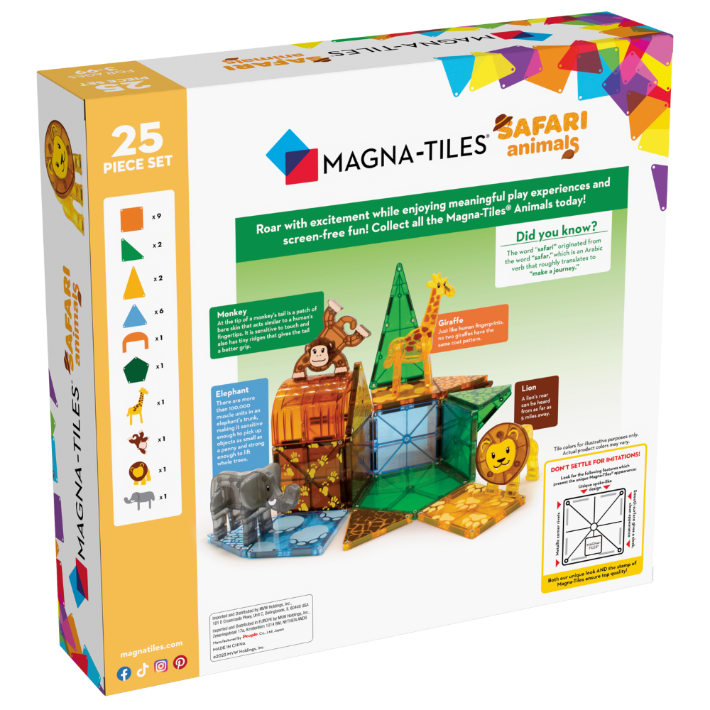 Magna-Tiles Safari Animals 25 Piece Set