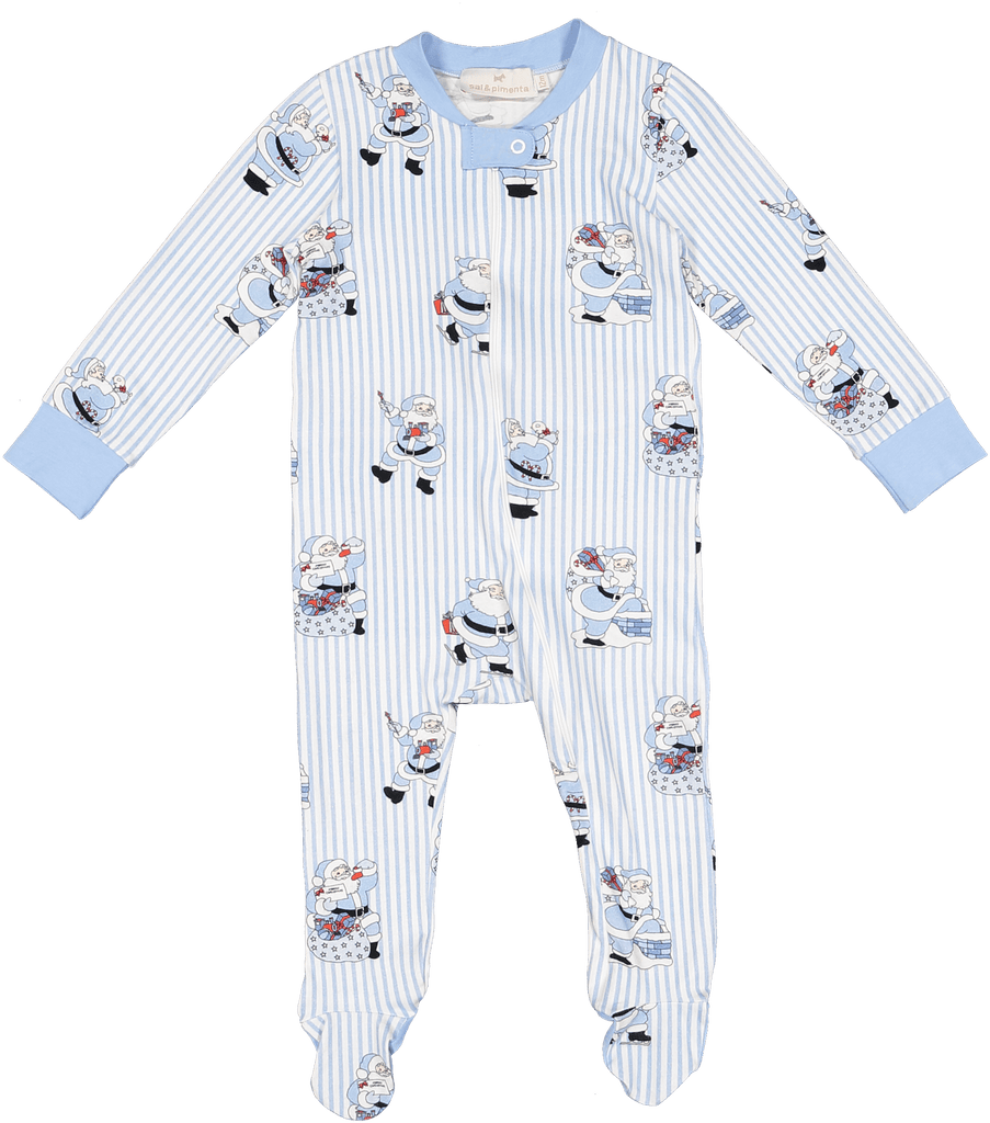 Sal & Pimenta Santa Blues Baby Boy Pajama - shopnurseryrhymes