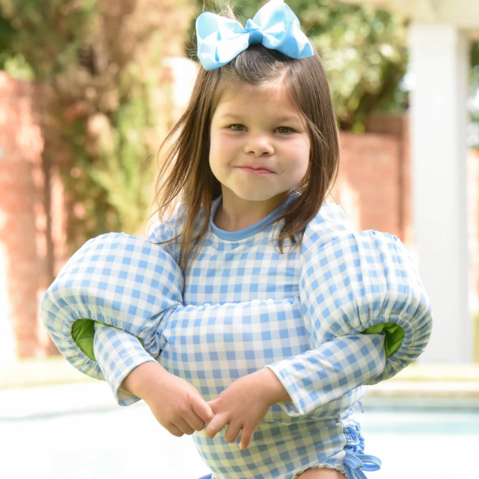 Sugar Bee Floatie Cover, Blue Gingham