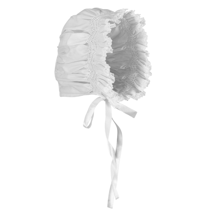 Feltman Brothers Smocked Lace Bonnet, White