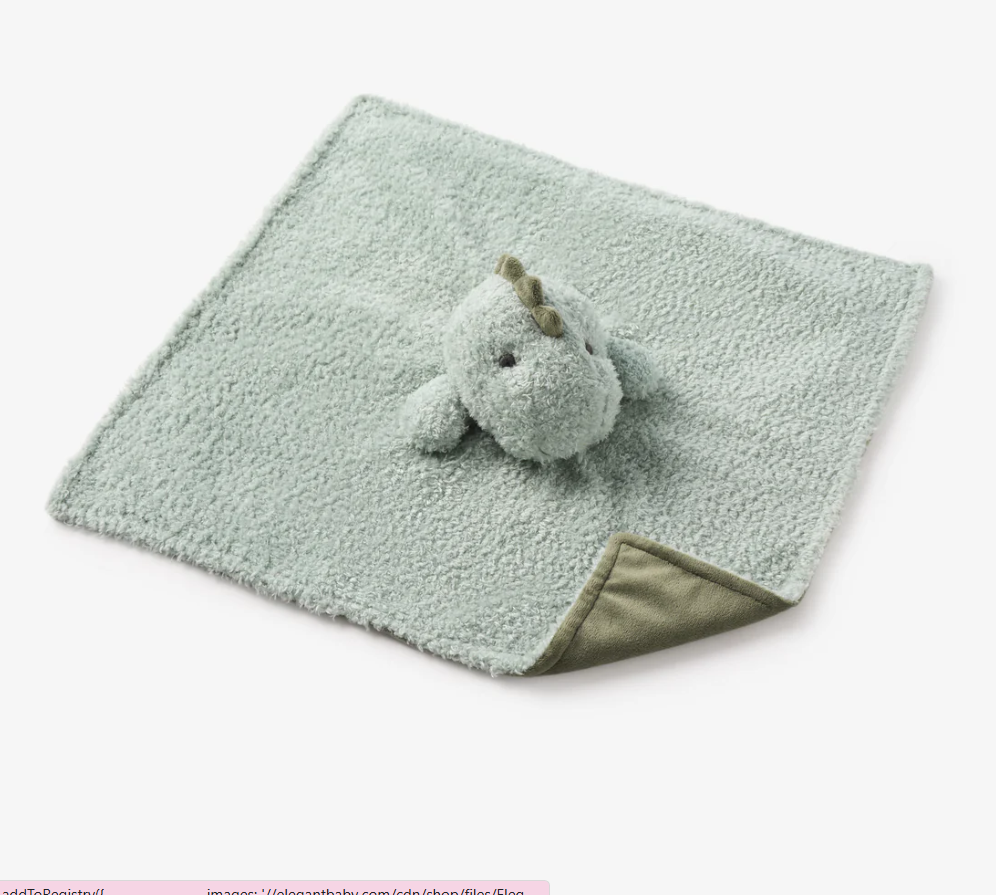 Elegant Baby Sage Dinosaur Baby Security Blankie