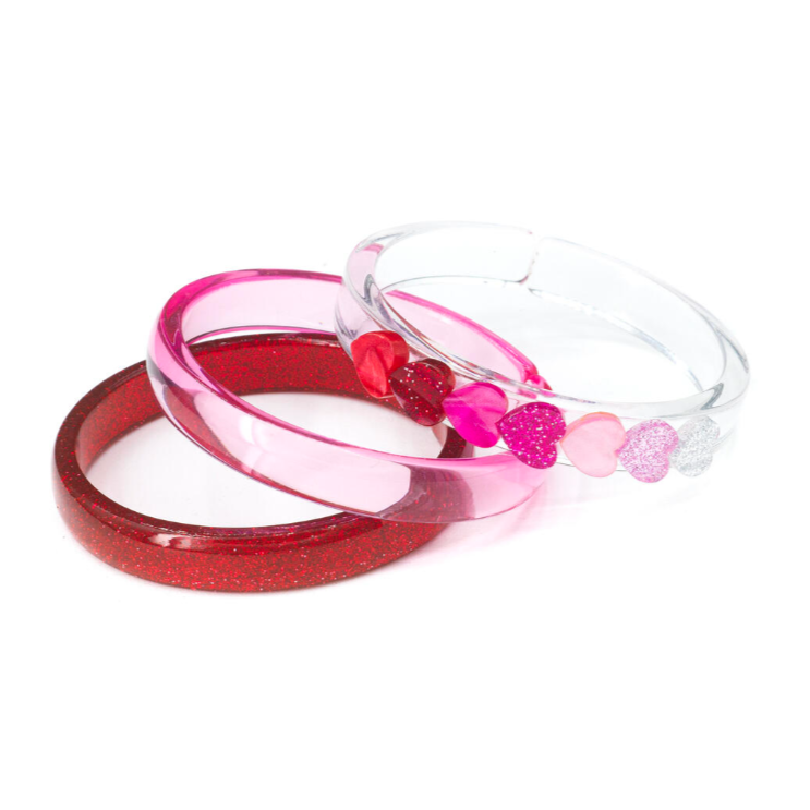 Lilies & Roses Hearts Red Shades Bangle