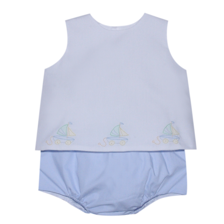 Baby Sen Blue Bailey Diaper Set, Sailboat